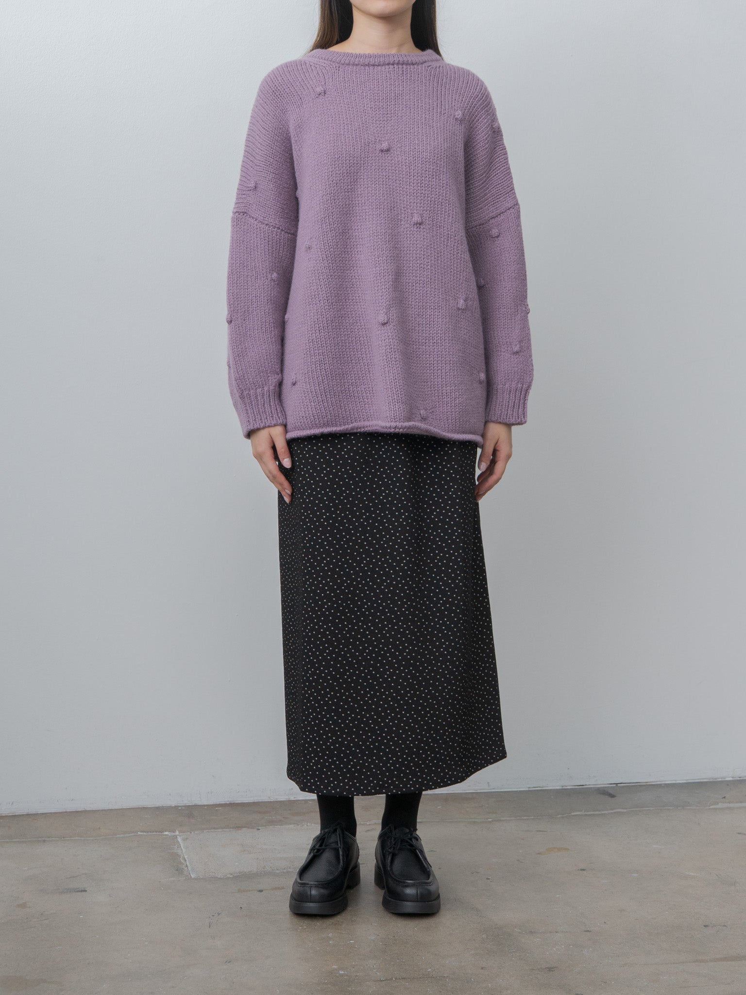 Namu Shop - Eleph Simple Skirt - Black Dot
