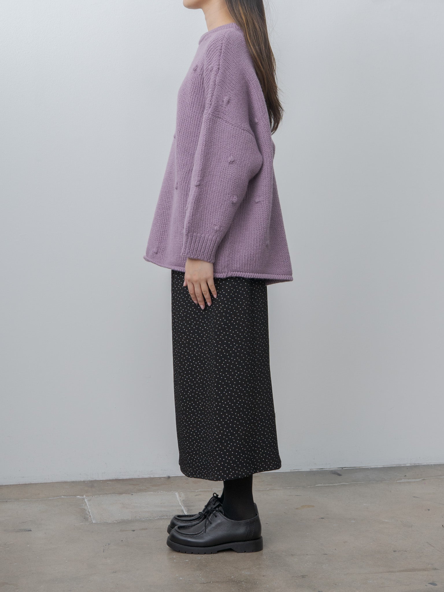 Namu Shop - Eleph Simple Skirt - Black Dot