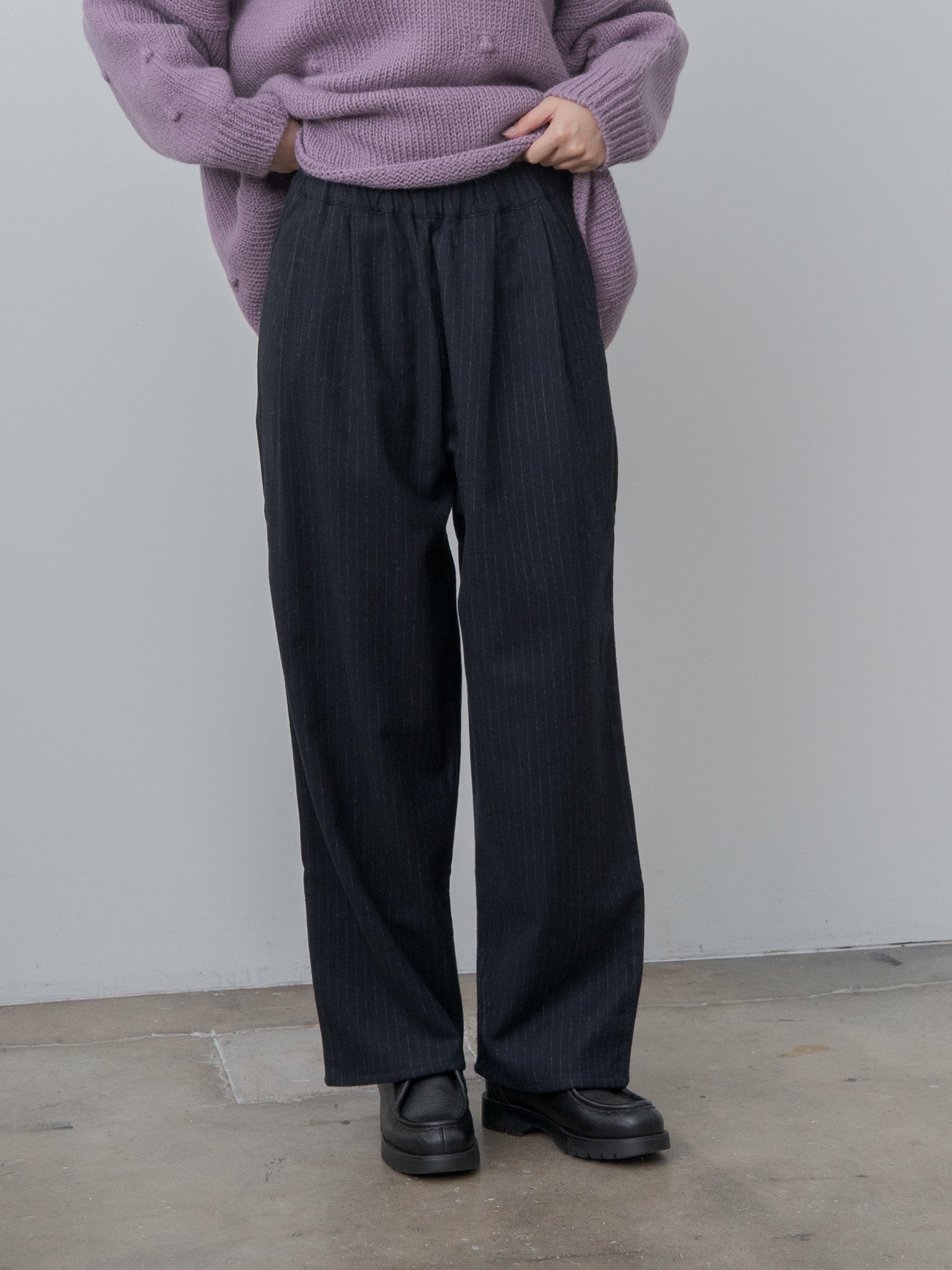 Namu Shop - Eleph Luce Trouser - Black Pinstripe