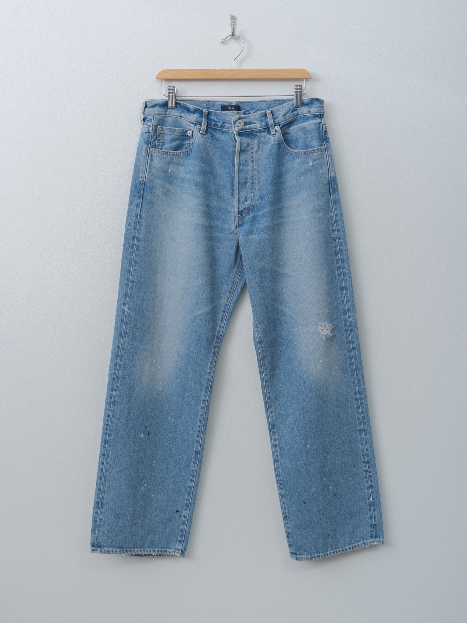 Namu Shop - Yleve Used-Finished 13.5oz Straight Denim - Indigo