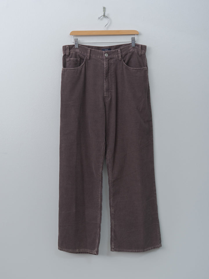 Namu Shop - Yleve Sulfur-Dyed Bleached Corduroy Pants - Faded Brown, Faded Navy