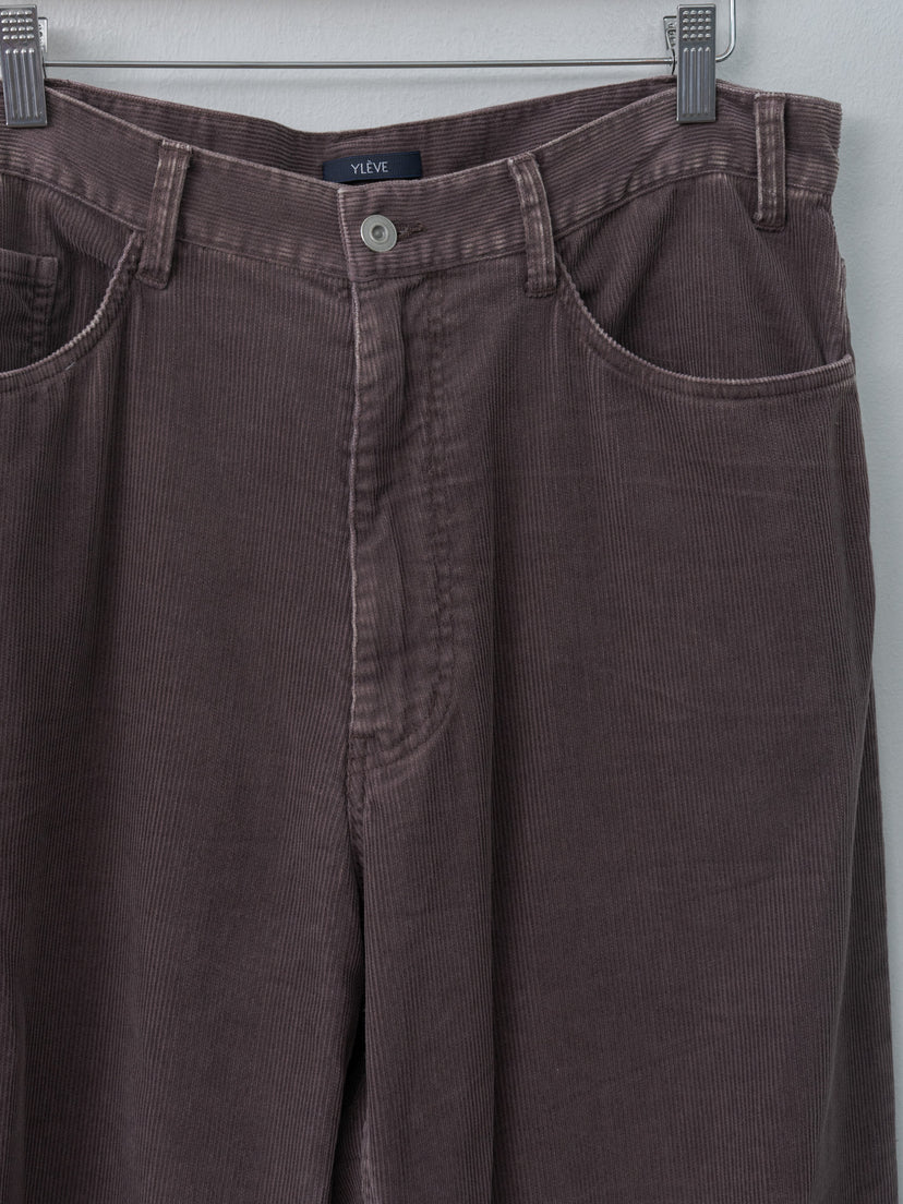 Namu Shop - Yleve Sulfur-Dyed Bleached Corduroy Pants - Faded Brown, Faded Navy