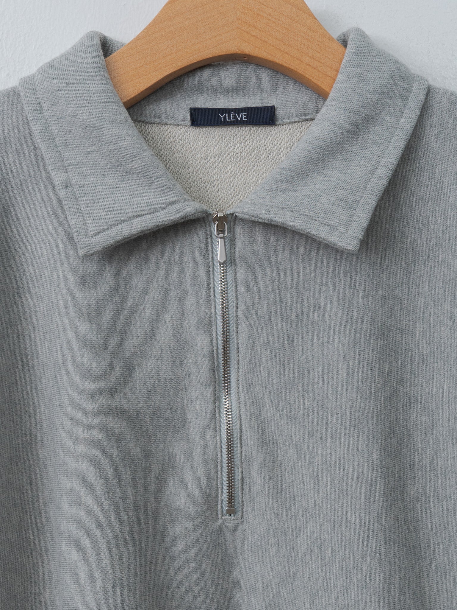 Namu Shop - Yleve Soft Cotton Half Zip Sweat Shirt - Heather Gray