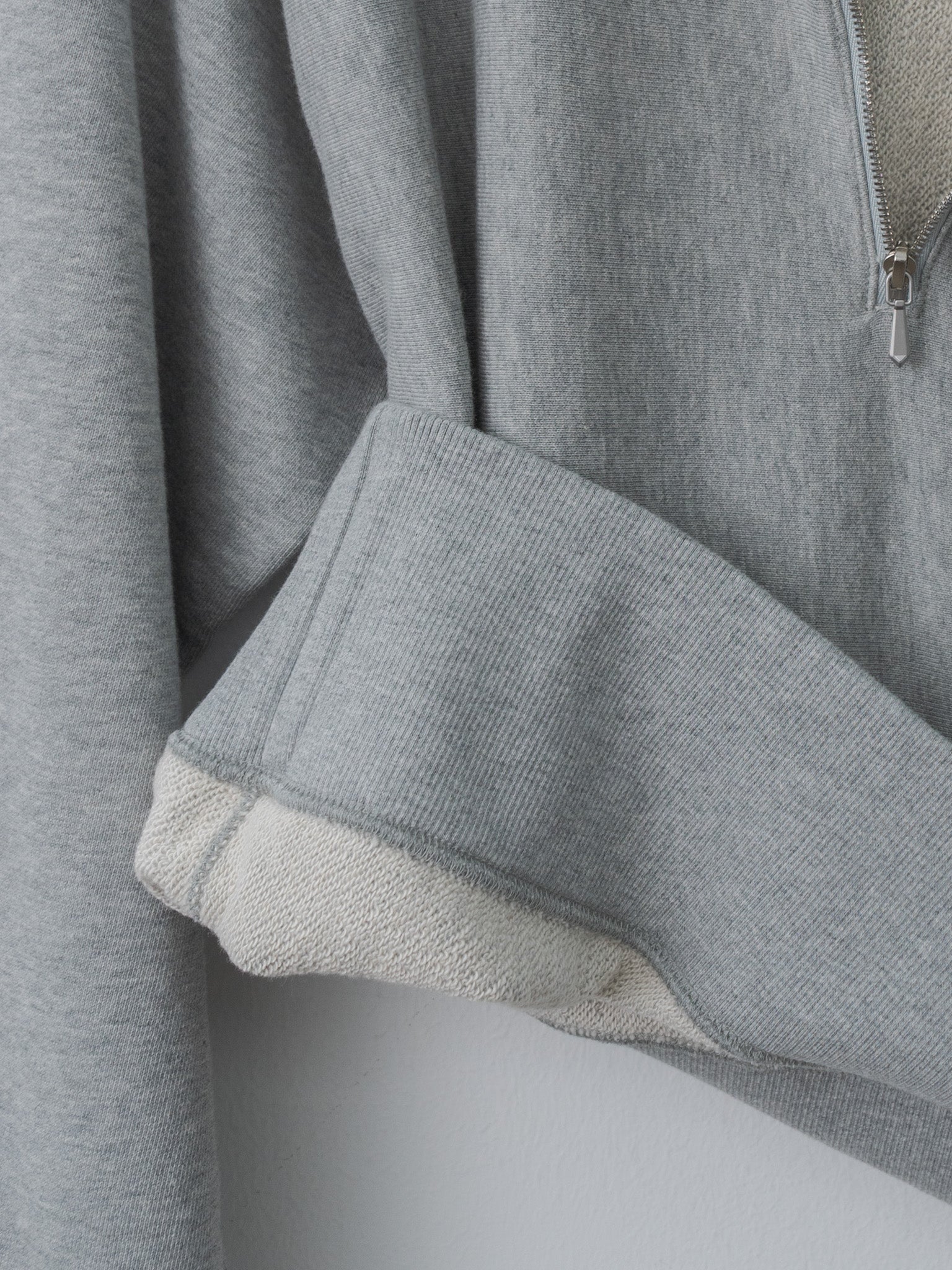 Namu Shop - Yleve Soft Cotton Half Zip Sweat Shirt - Heather Gray