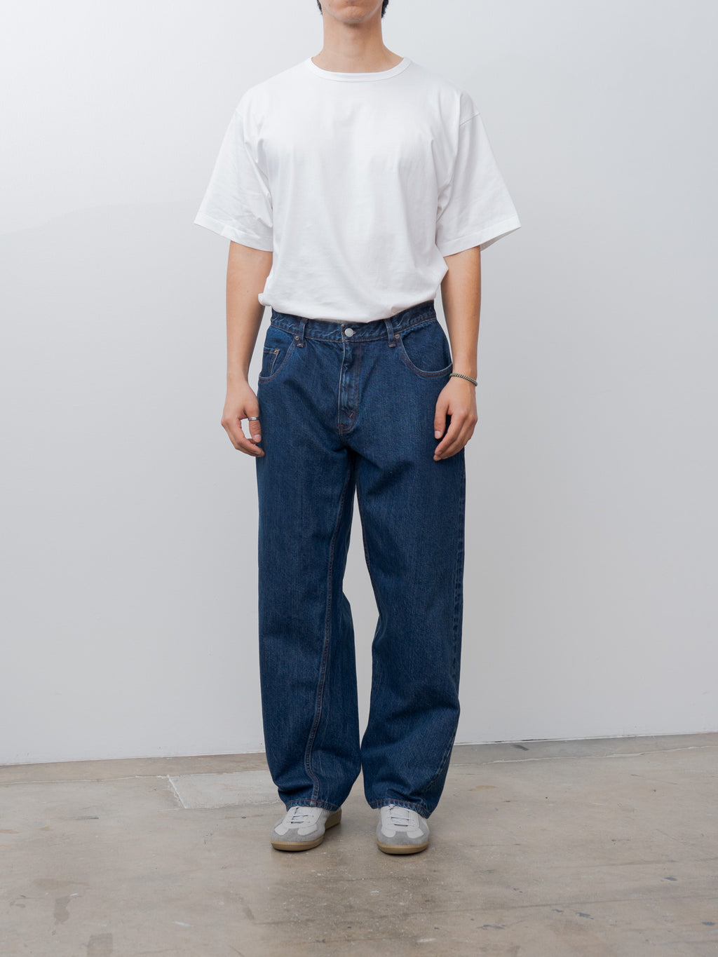 Namu Shop - Ciota Baggy 5 Pocket Pants - Dark Blue Damage