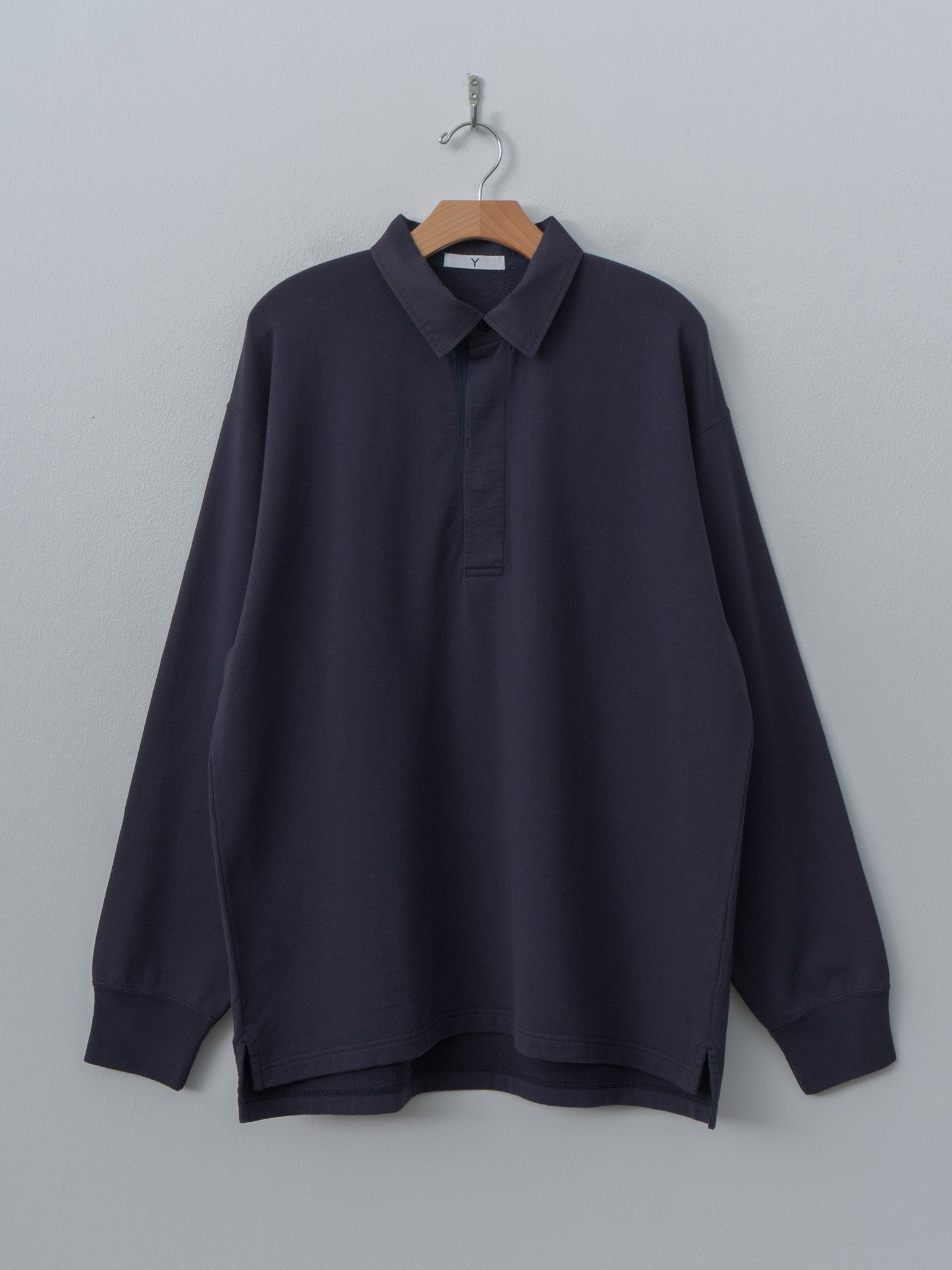 Namu Shop - Y Organic Cotton Blend Light Weight Fleece Rugby Shirt - Navy