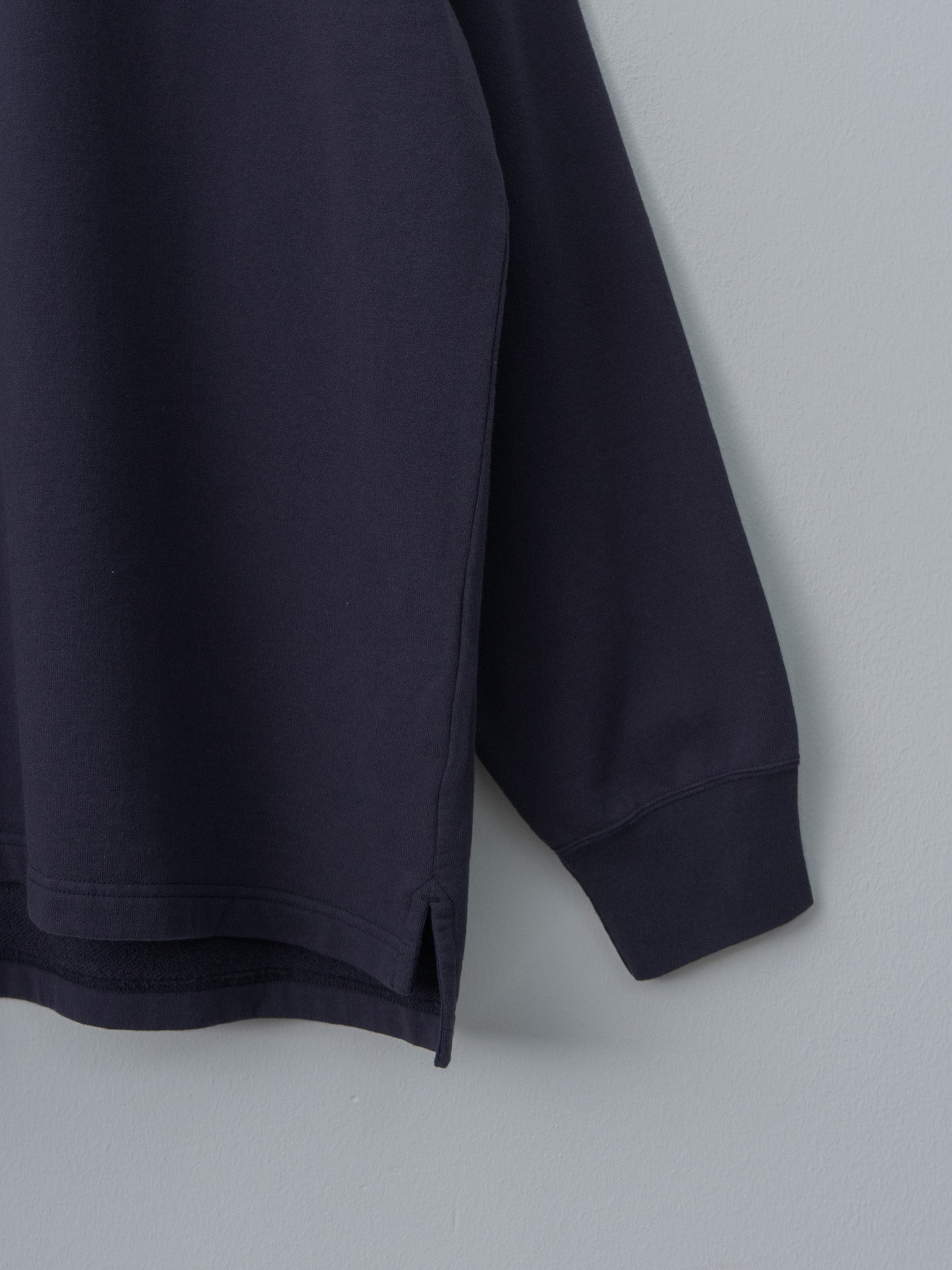 Namu Shop - Y Organic Cotton Blend Light Weight Fleece Rugby Shirt - Navy