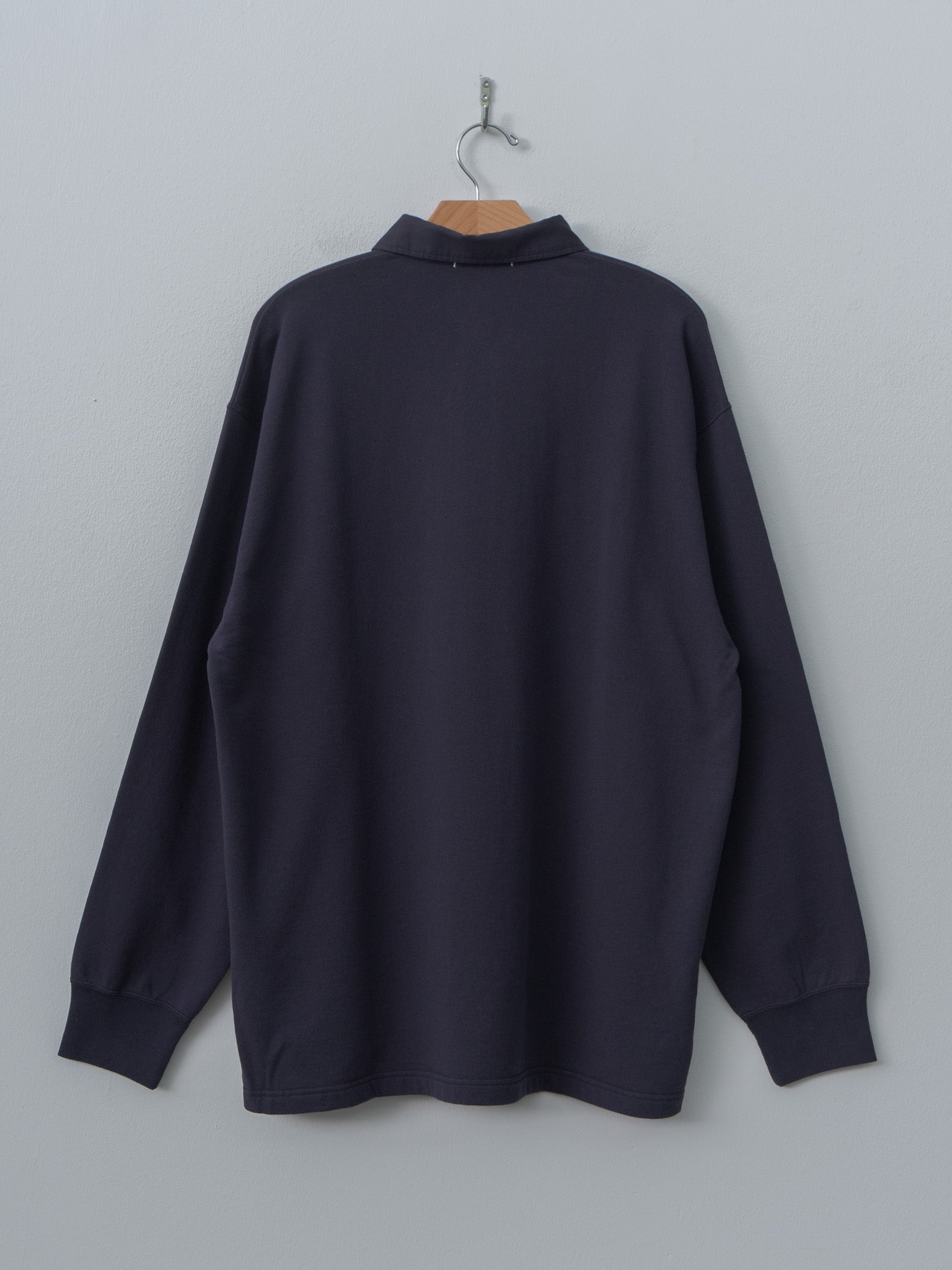Namu Shop - Y Organic Cotton Blend Light Weight Fleece Rugby Shirt - Navy