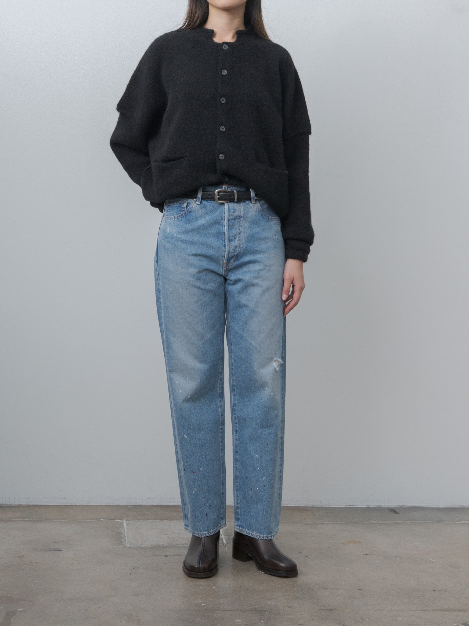 Namu Shop - Yleve Leather Western Belt - Black