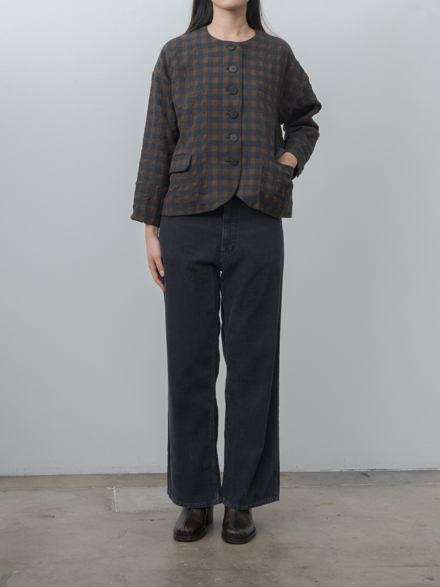 Namu Shop - Ichi Antiquites C/W Gingham Check Jacket