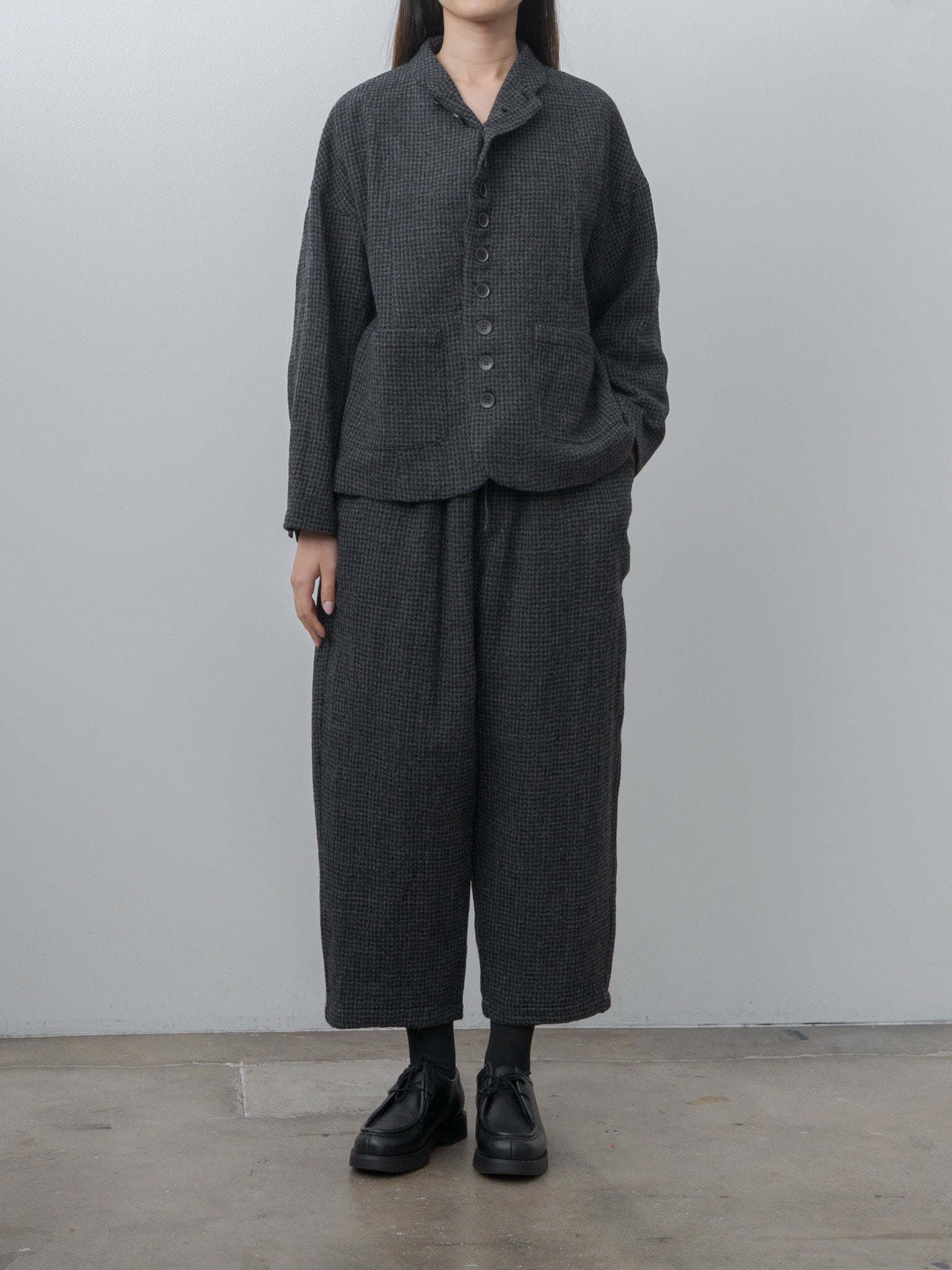 Namu Shop - Ichi Antiquites Wool Gauze Houndstooth Pants