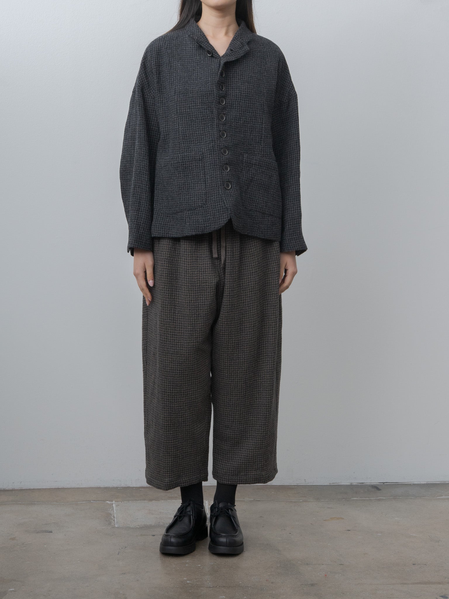 Namu Shop - Ichi Antiquites Wool Gauze Houndstooth Pants