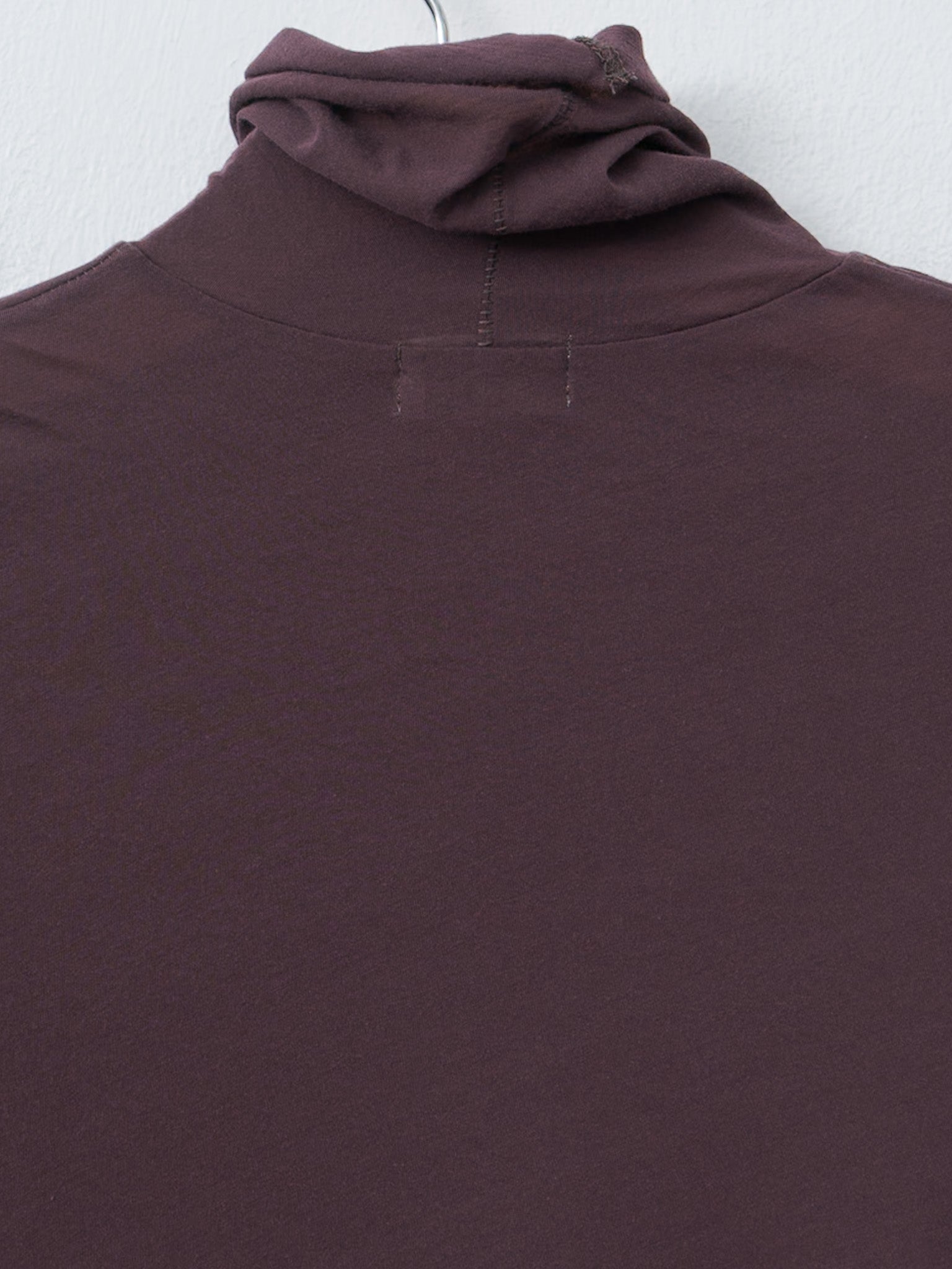 High Twist Cotton Sheer Jersey Turtleneck Tee - Dark Brown