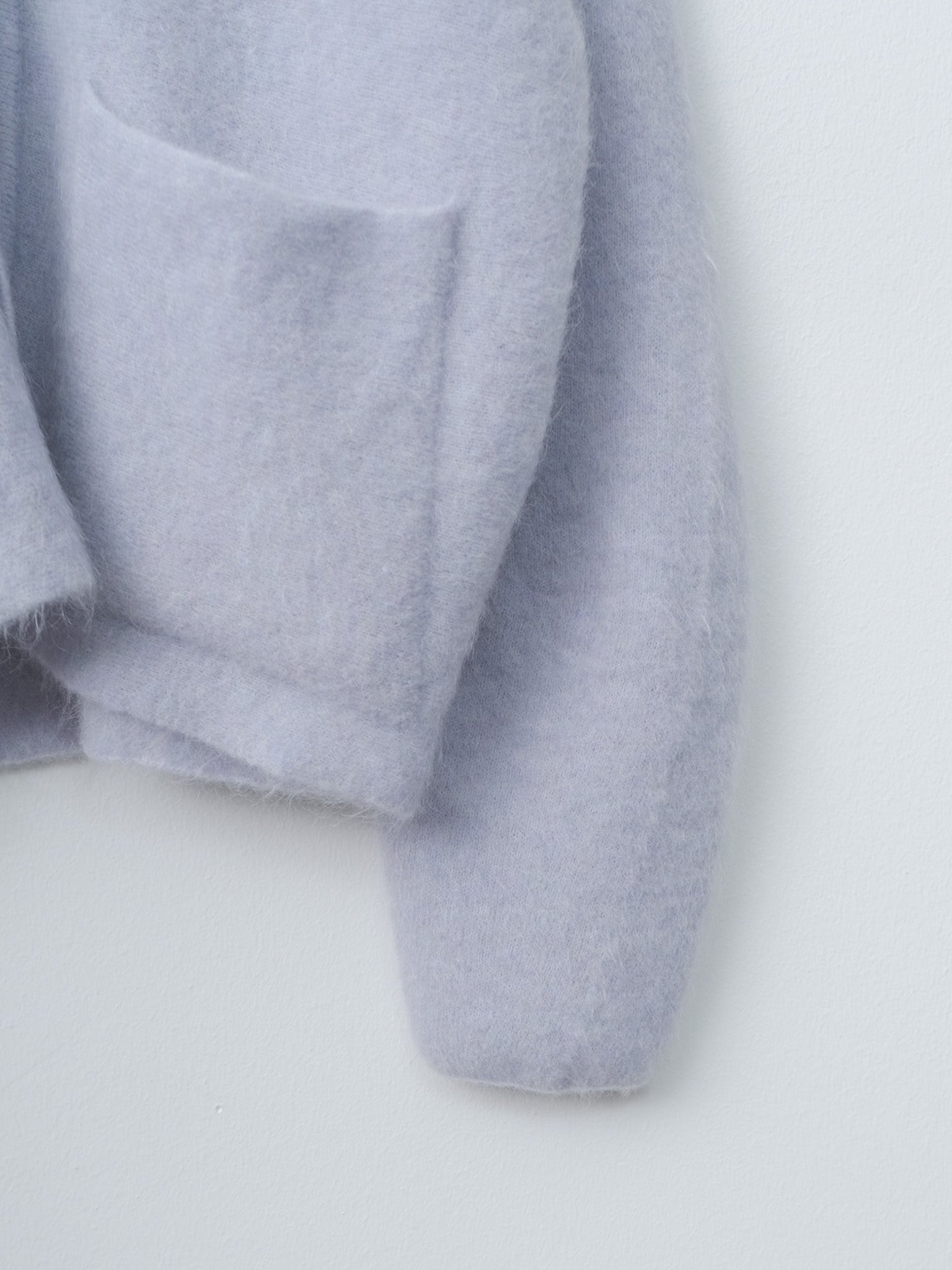 Stretch Superkid Mohair Cardigan - Ice Blue