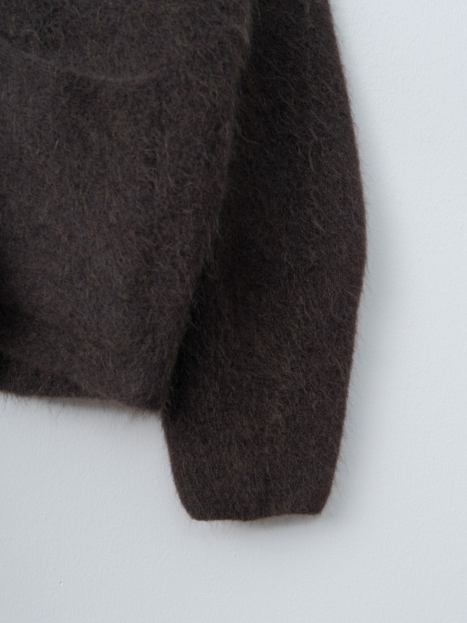 Stretch Superkid Mohair Cardigan - Dark Brown