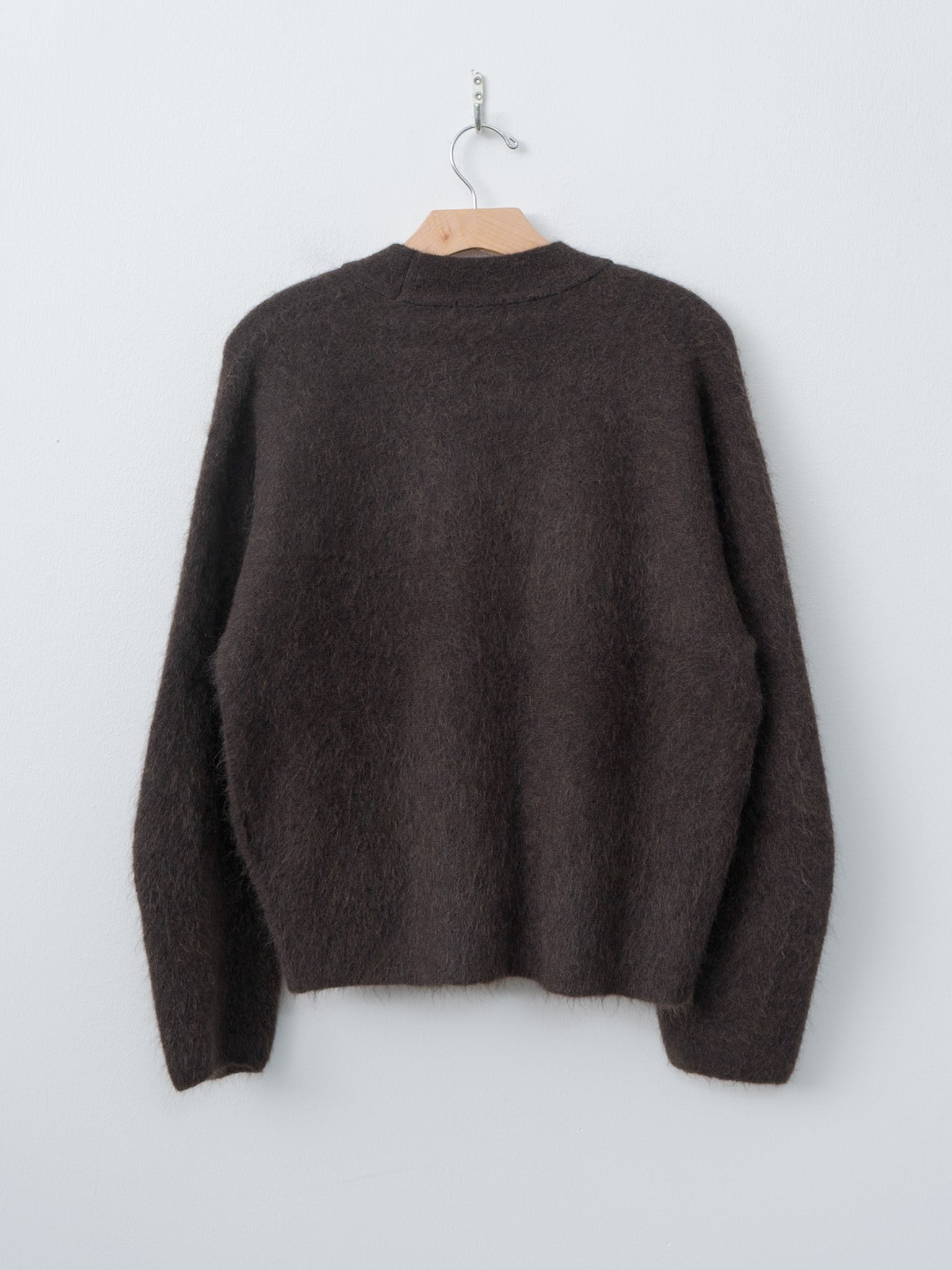 Stretch Superkid Mohair Cardigan - Dark Brown