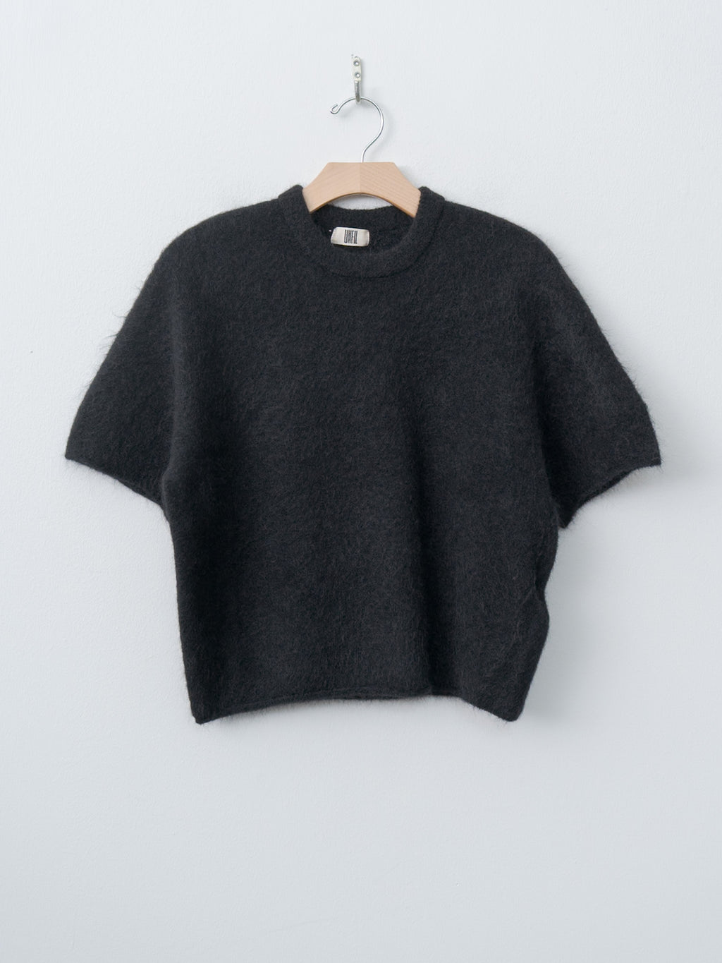 Stretch Superkid Mohair Short-Sleeve P/O - Black