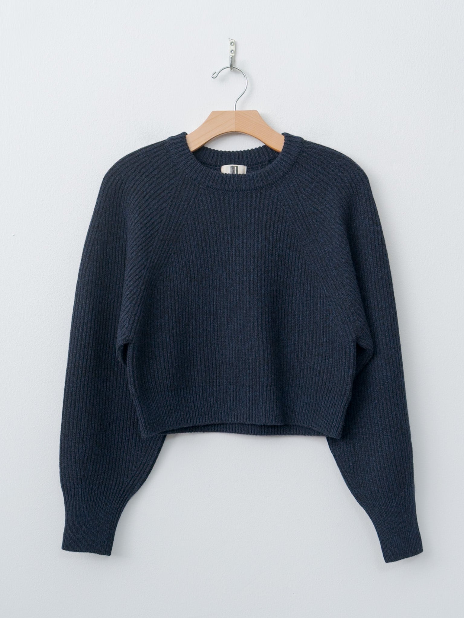 Woolen Cotton & Fine Lambswool Ribbed P/O - Black Navy