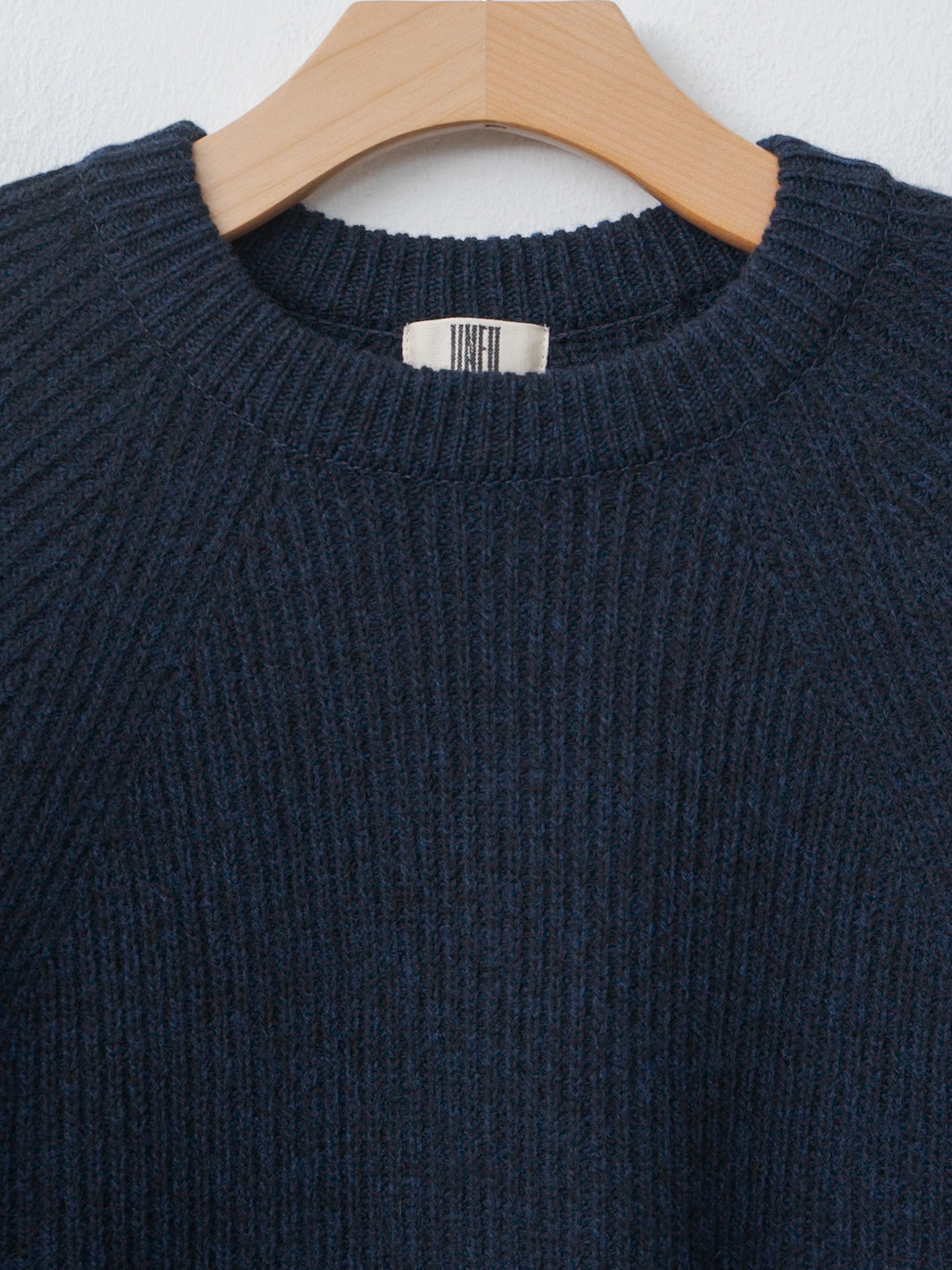 Woolen Cotton & Fine Lambswool Ribbed P/O - Black Navy