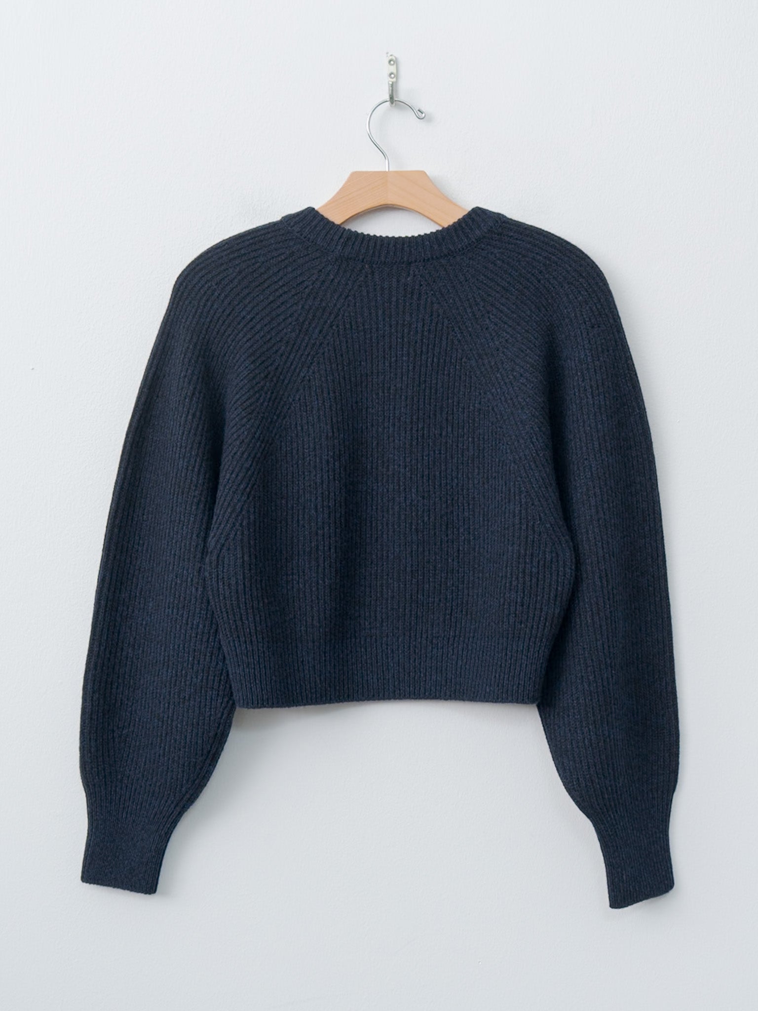 Woolen Cotton & Fine Lambswool Ribbed P/O - Black Navy