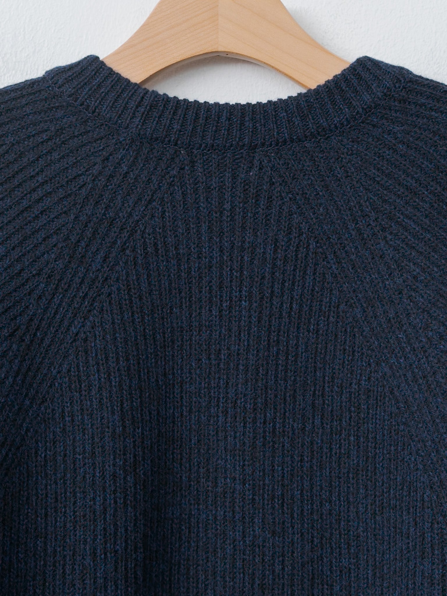 Woolen Cotton & Fine Lambswool Ribbed P/O - Black Navy