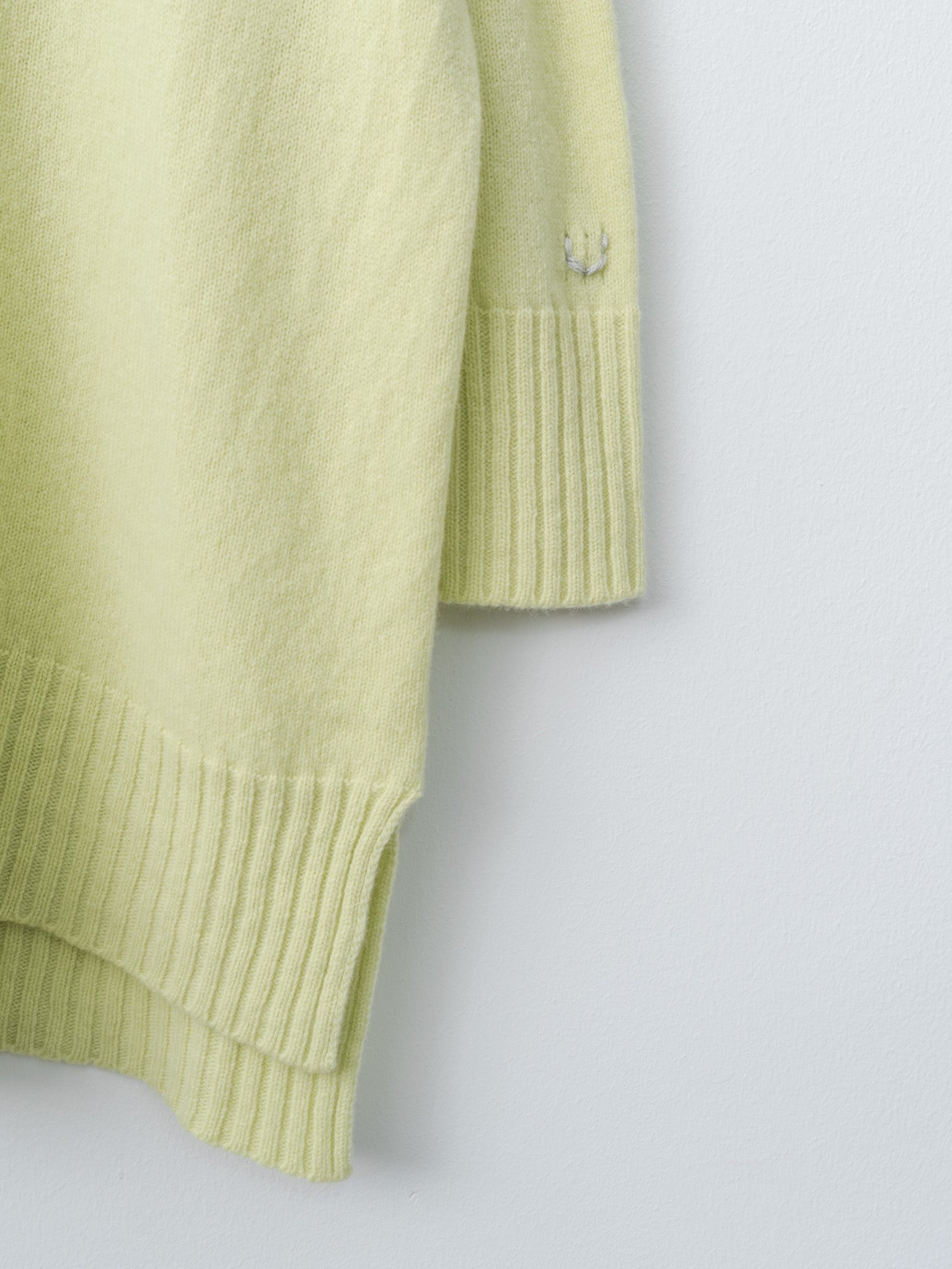 Fine Lambswool Oversized P/O - Lime Yellow