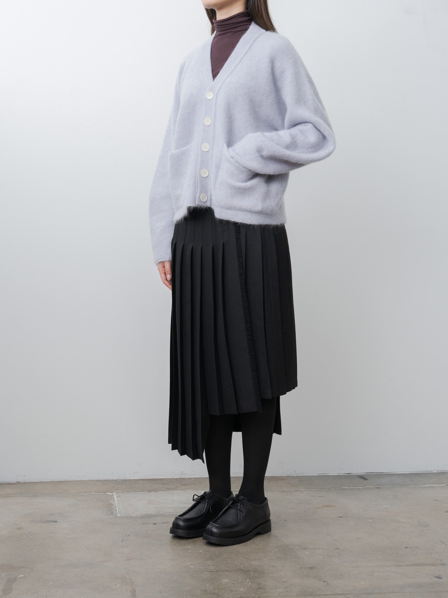 Stretch Superkid Mohair Cardigan - Ice Blue