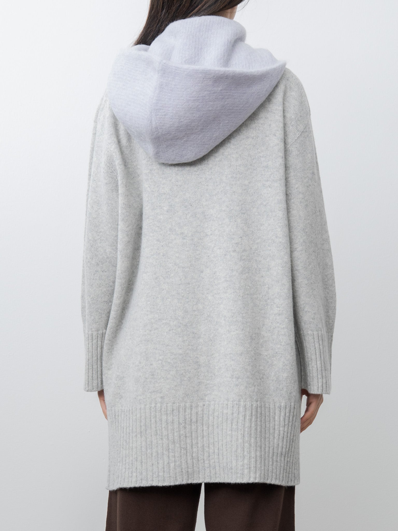 Stretch Superkid Mohair Hooded Stole - Ice Blue, Dark Brown, Black