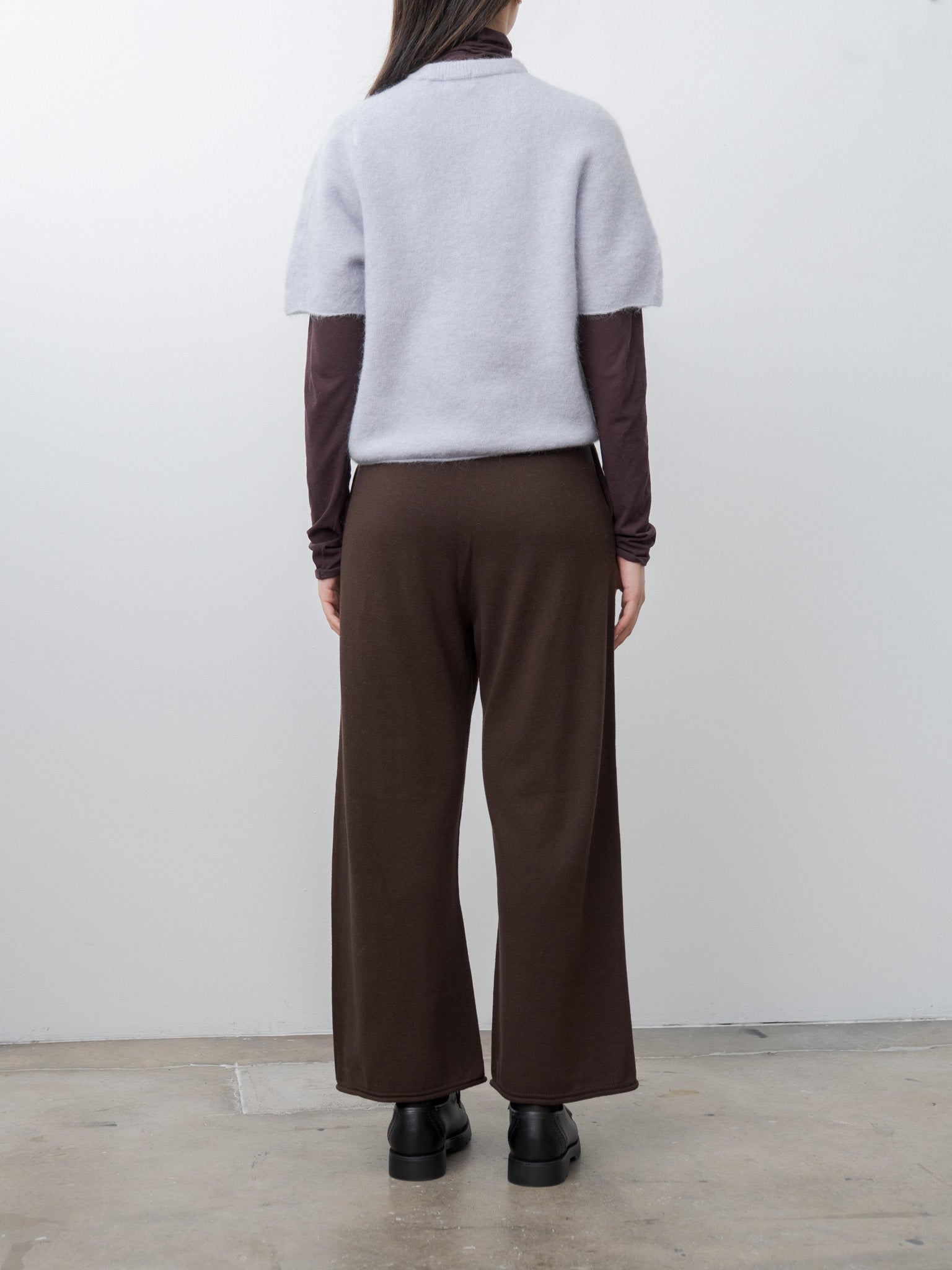 High Twist Cotton Sheer Jersey Turtleneck Tee - Dark Brown