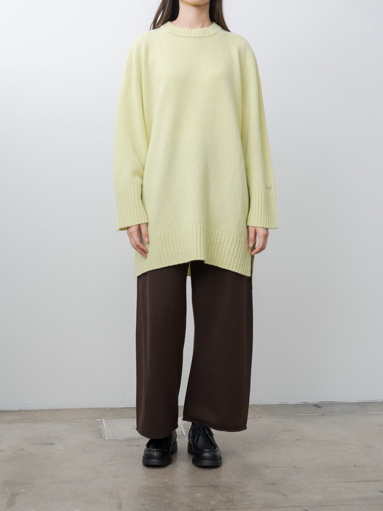 Fine Lambswool Oversized P/O - Lime Yellow