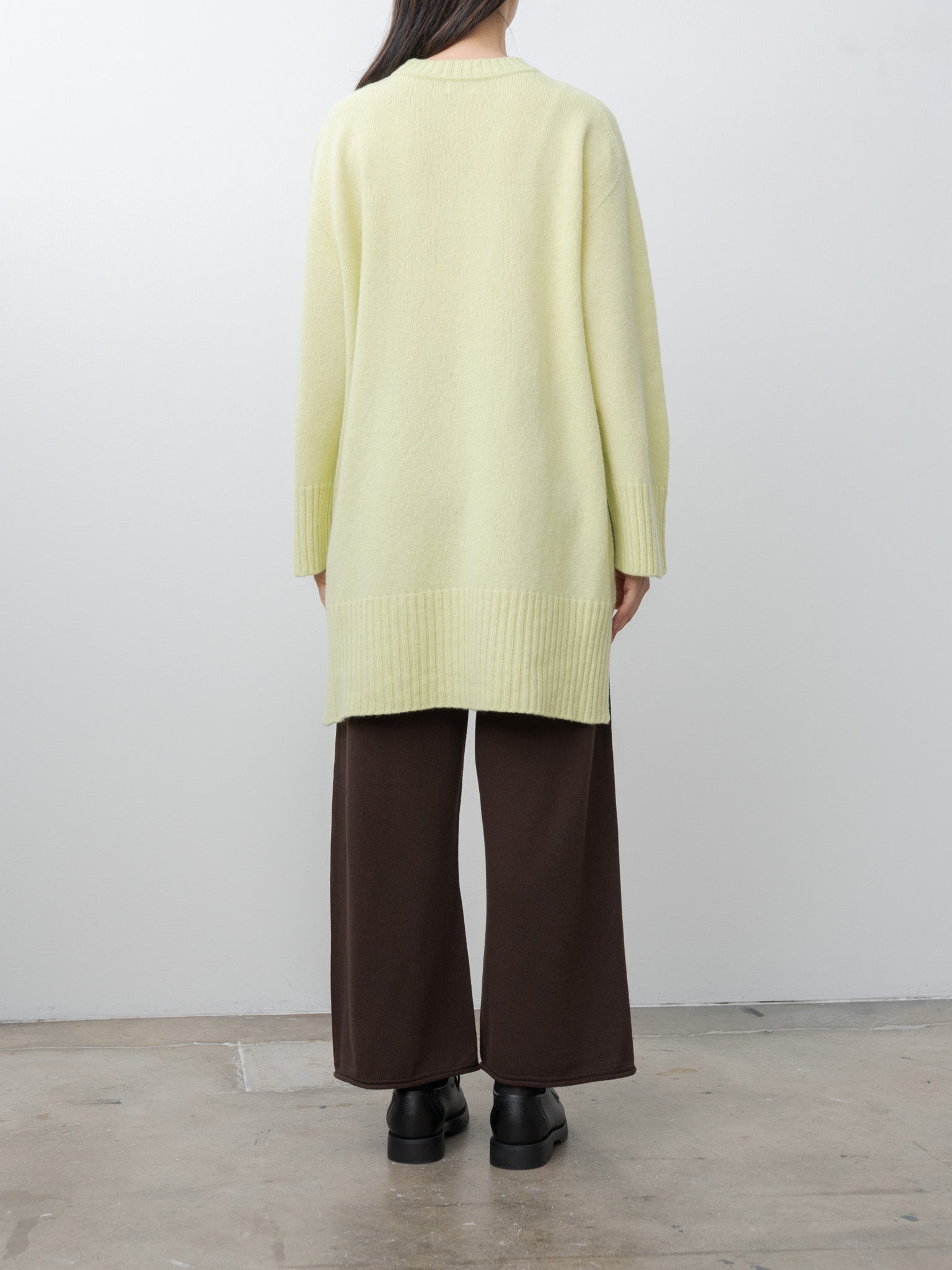 Fine Lambswool Oversized P/O - Lime Yellow