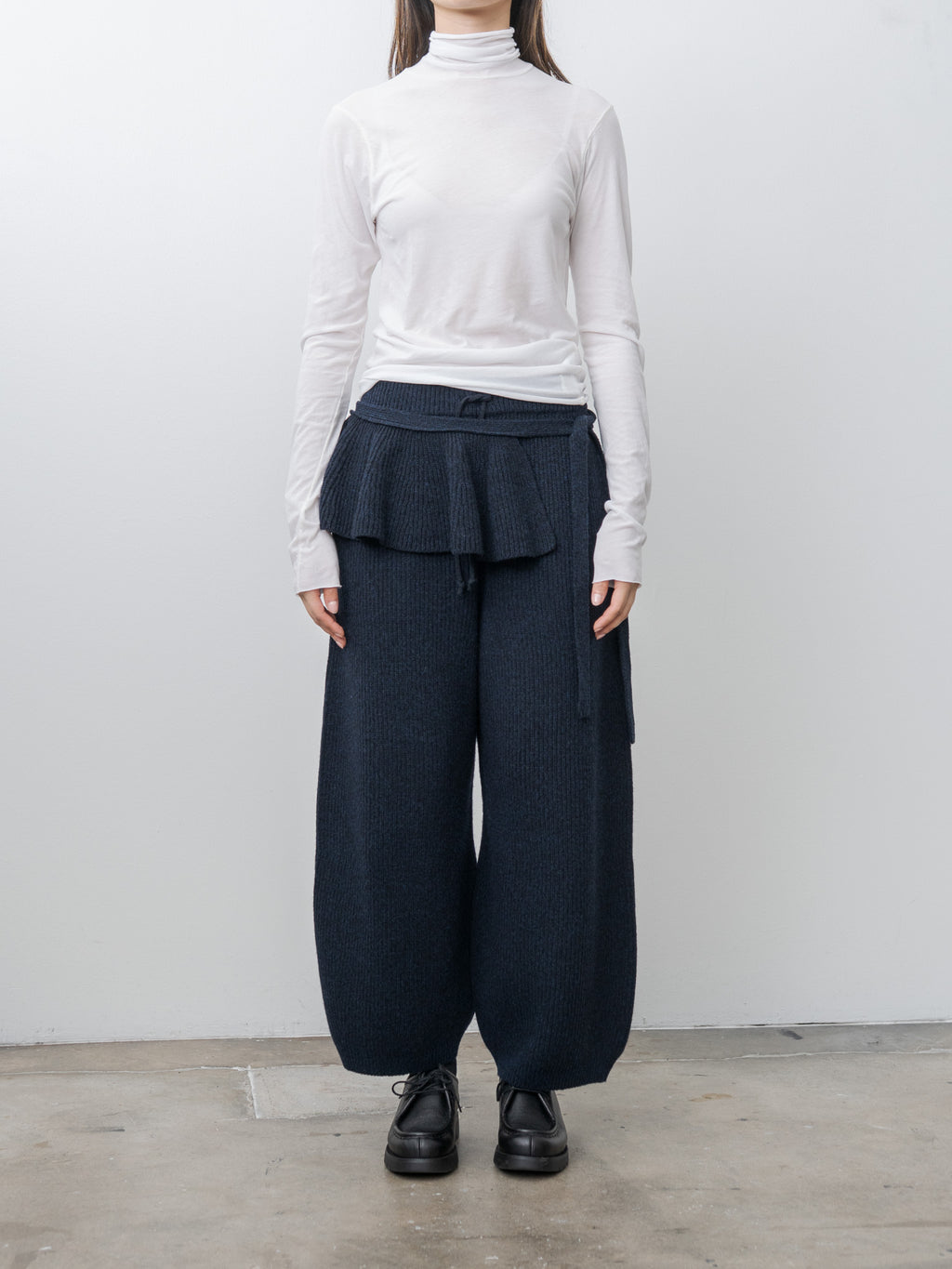 High Twist Cotton Sheer Jersey Turtleneck Tee - Off White