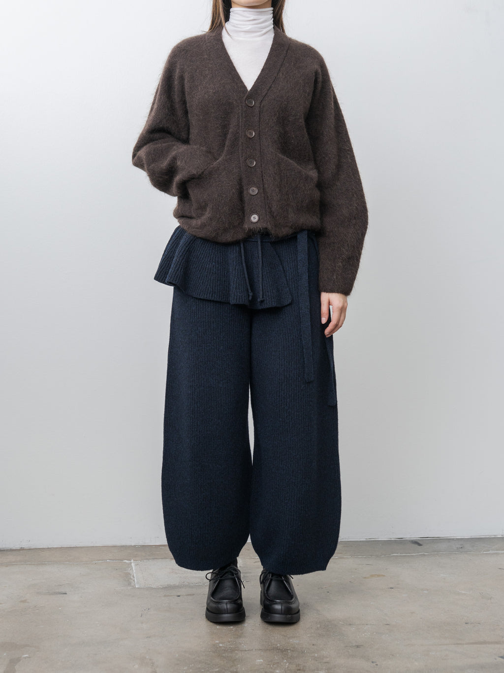 Stretch Superkid Mohair Cardigan - Dark Brown