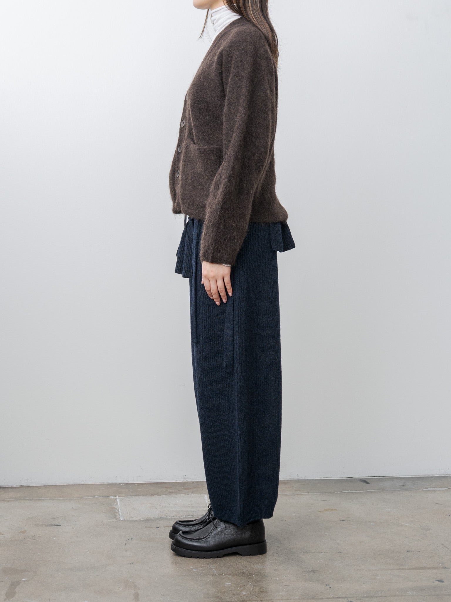 Stretch Superkid Mohair Cardigan - Dark Brown