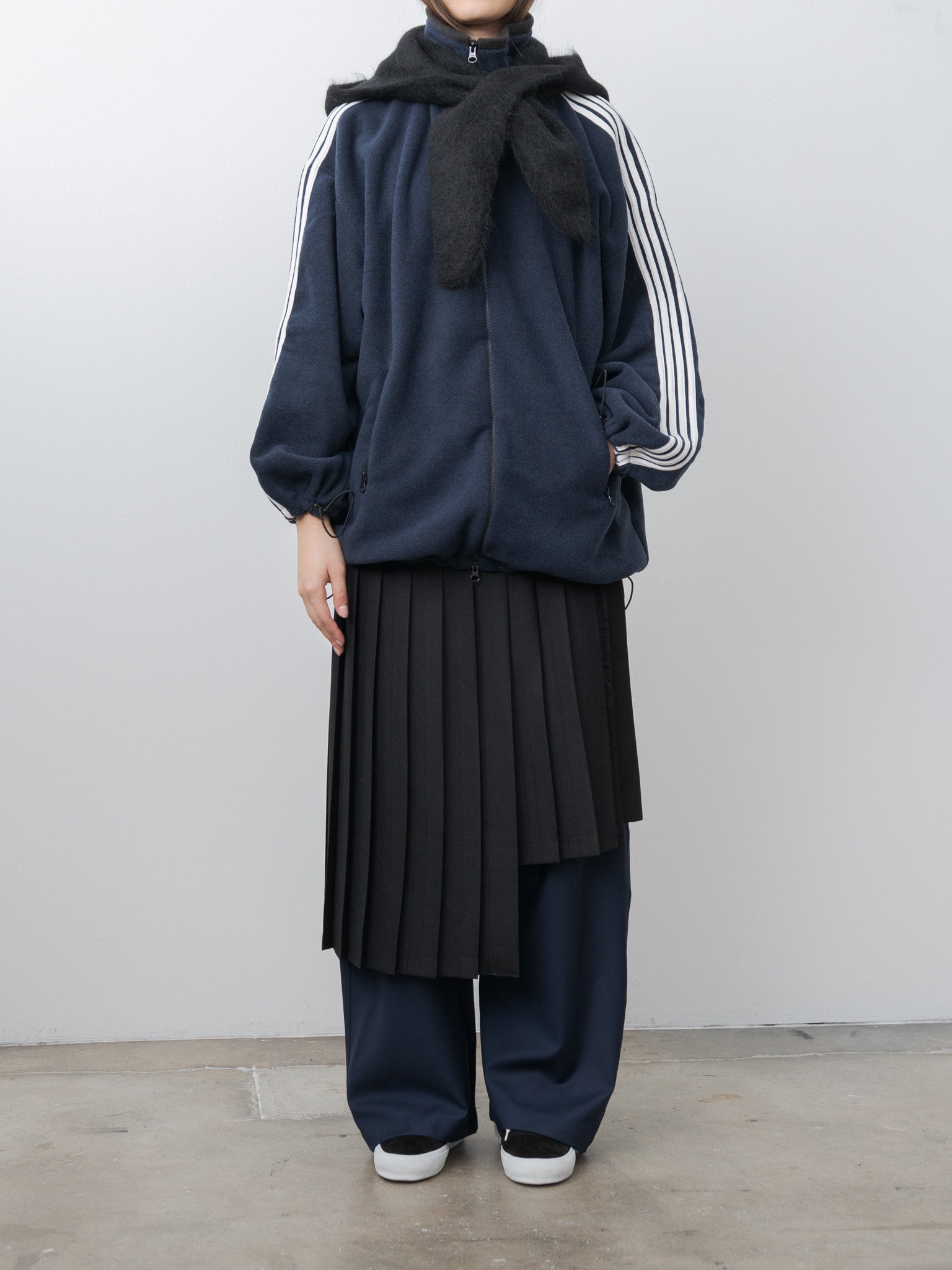 Stretch Superkid Mohair Hooded Stole - Ice Blue, Dark Brown, Black