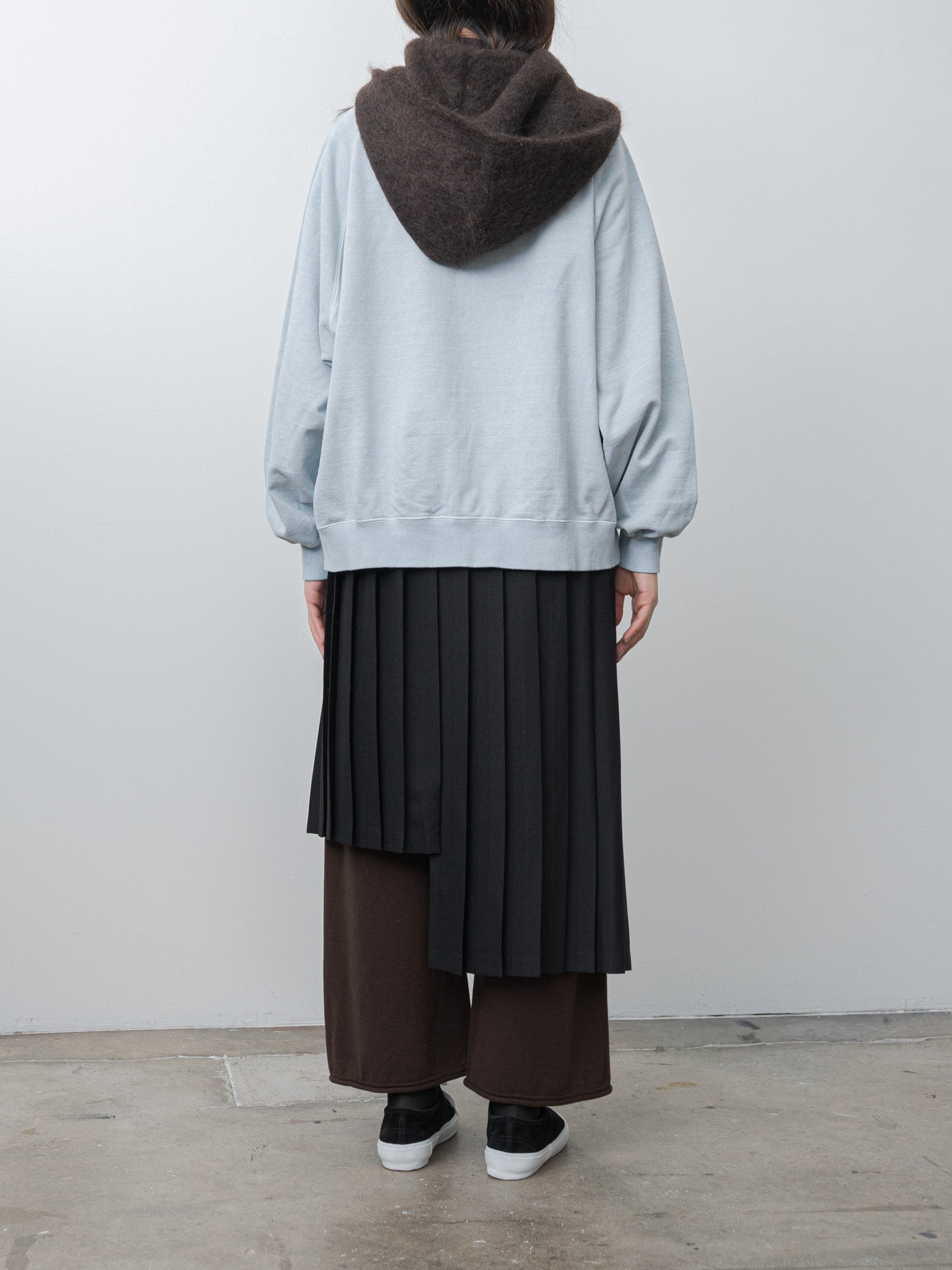 Stretch Superkid Mohair Hooded Stole - Ice Blue, Dark Brown, Black