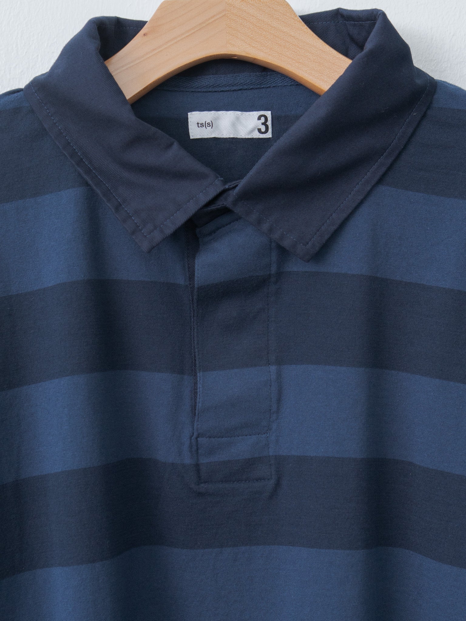 Namu Shop - ts(s) Garment Dye Stripe Rugby Shirt - Navy