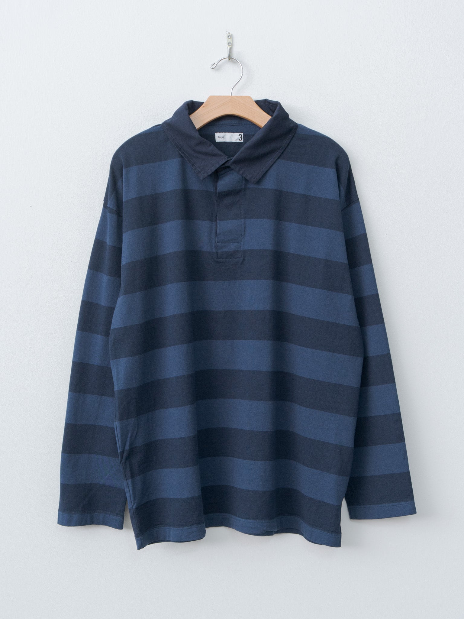 Namu Shop - ts(s) Garment Dye Stripe Rugby Shirt - Navy
