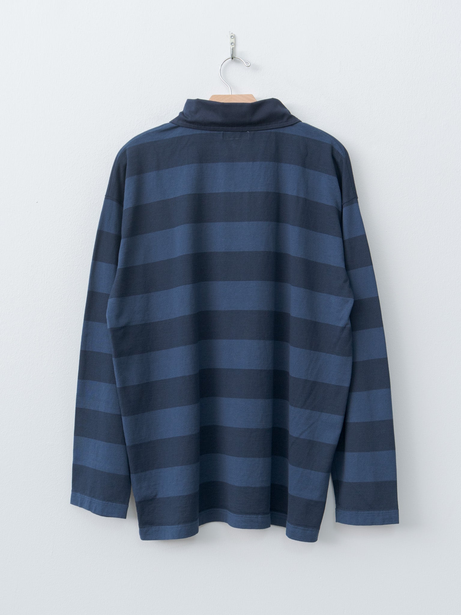 Namu Shop - ts(s) Garment Dye Stripe Rugby Shirt - Navy
