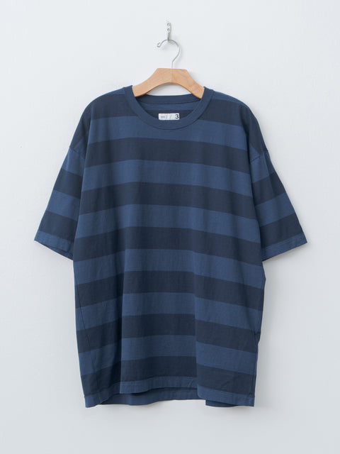 Namu Shop - ts(s) Garment Dye Stripe Baggy T-Shirt - Navy