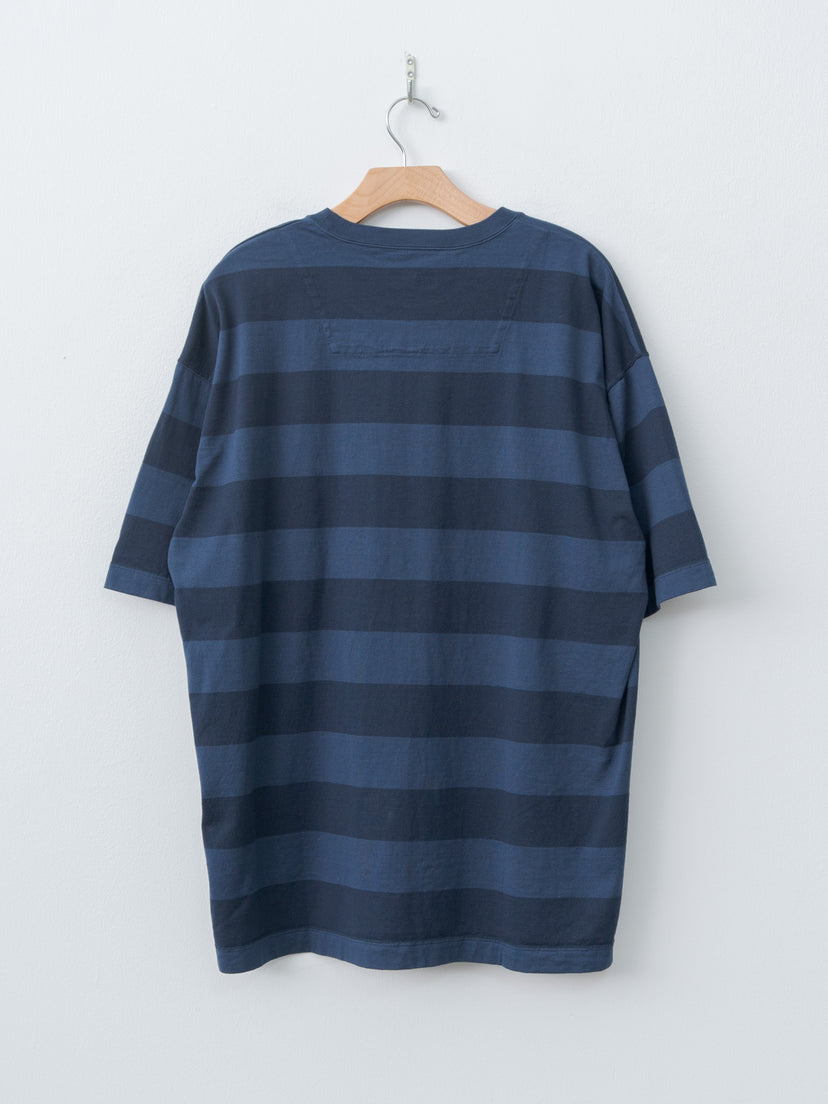 Namu Shop - ts(s) Garment Dye Stripe Baggy T-Shirt - Navy