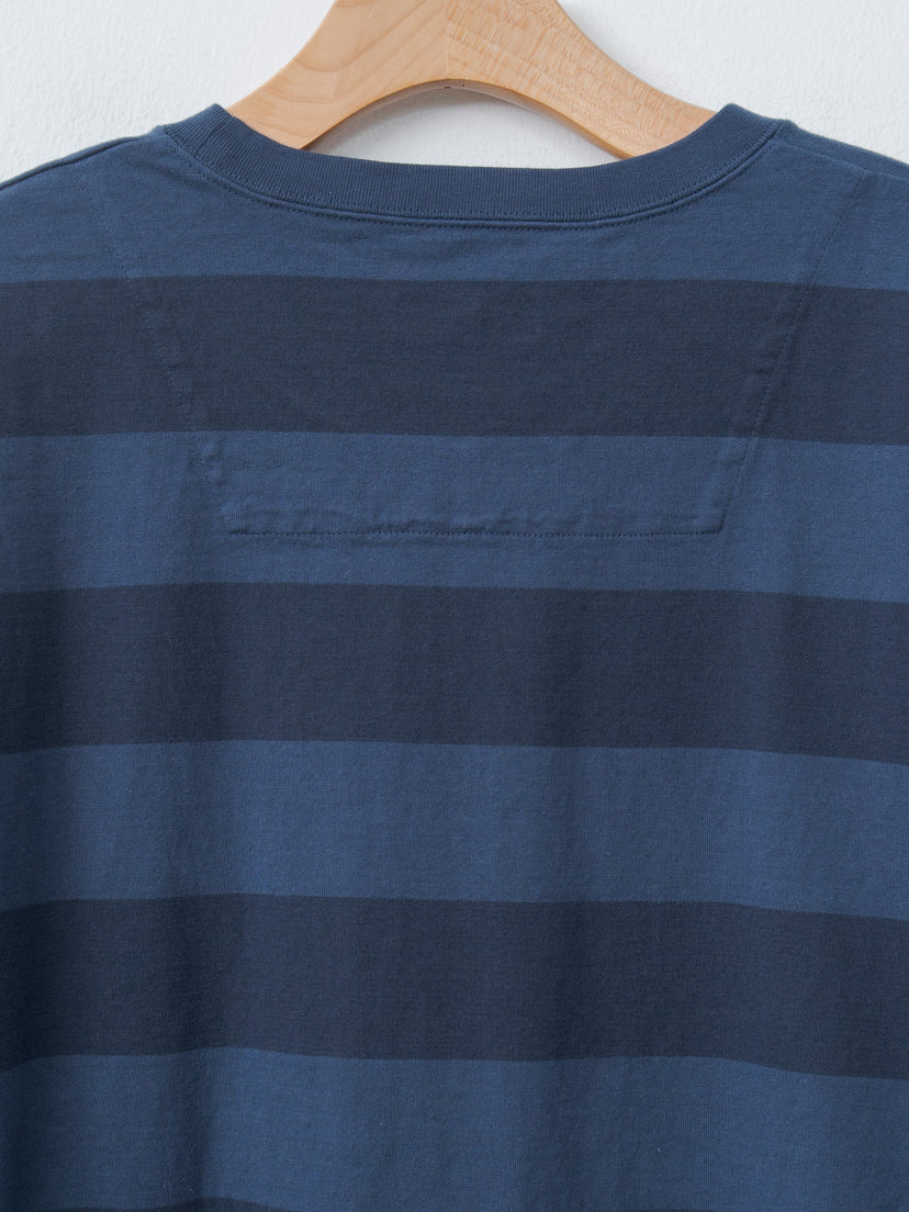 Namu Shop - ts(s) Garment Dye Stripe Baggy T-Shirt - Navy