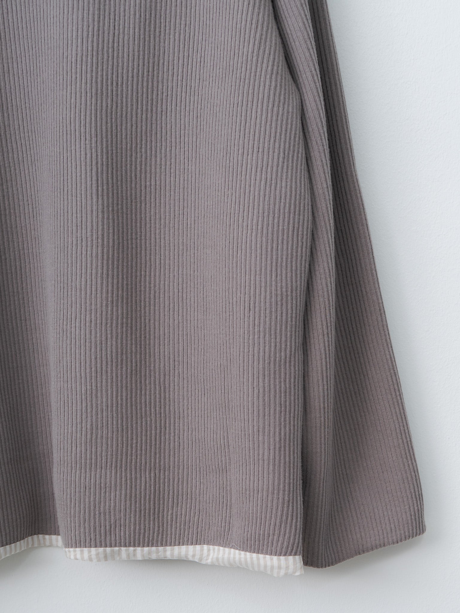 Namu Shop - ts(s) Rail Rib Cotton Jersey Lined Easy Cardigan - Gray