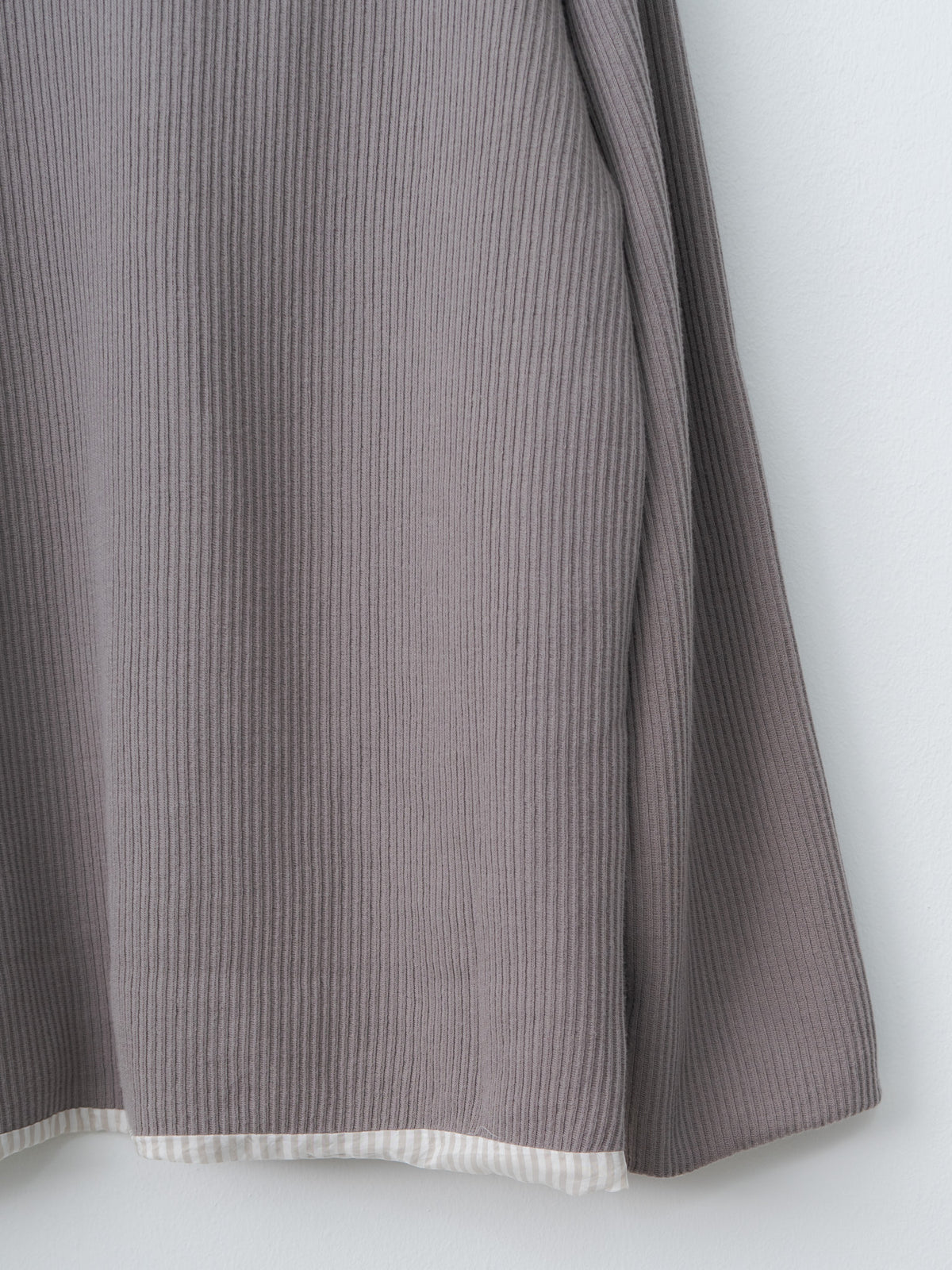 Namu Shop - ts(s) Rail Rib Cotton Jersey Lined Easy Cardigan - Gray