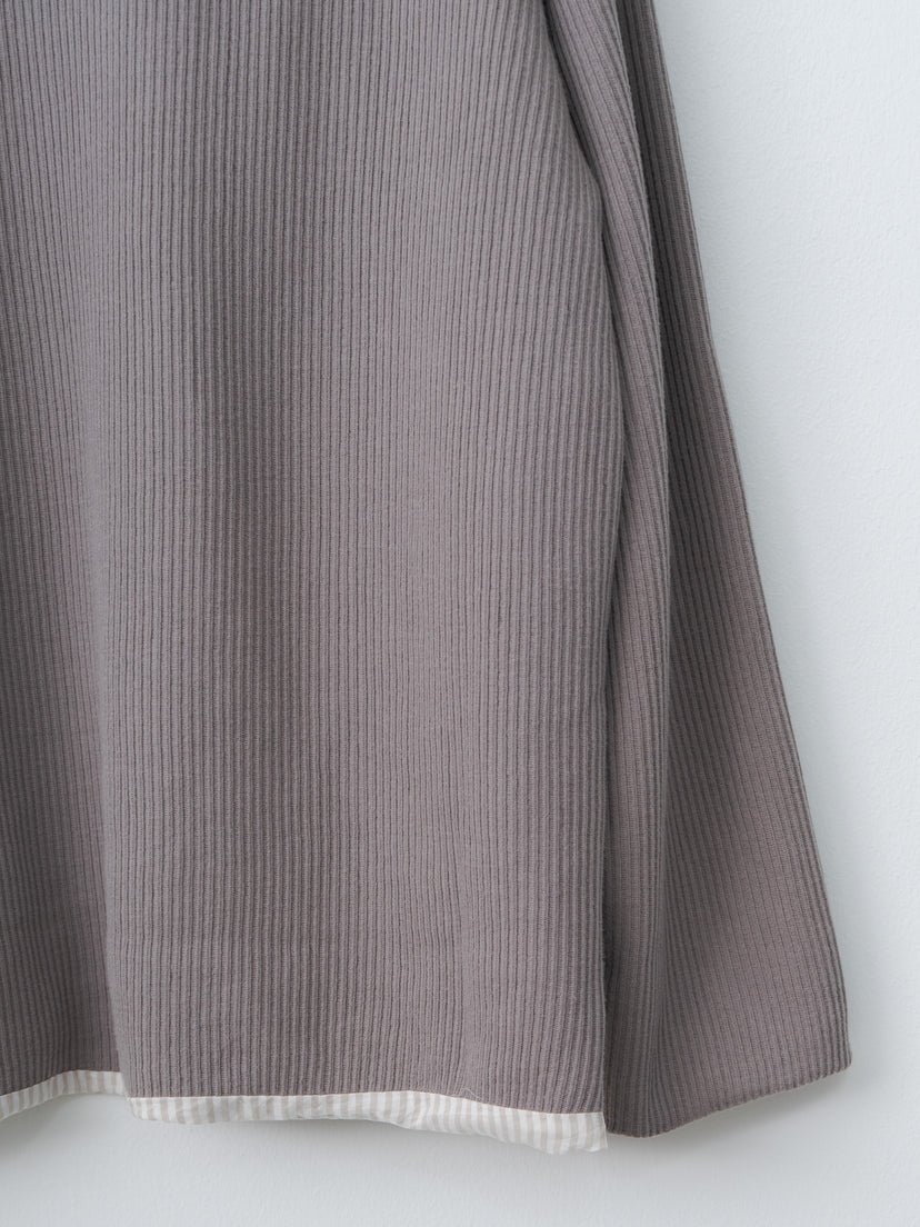 Namu Shop - ts(s) Rail Rib Cotton Jersey Lined Easy Cardigan - Gray