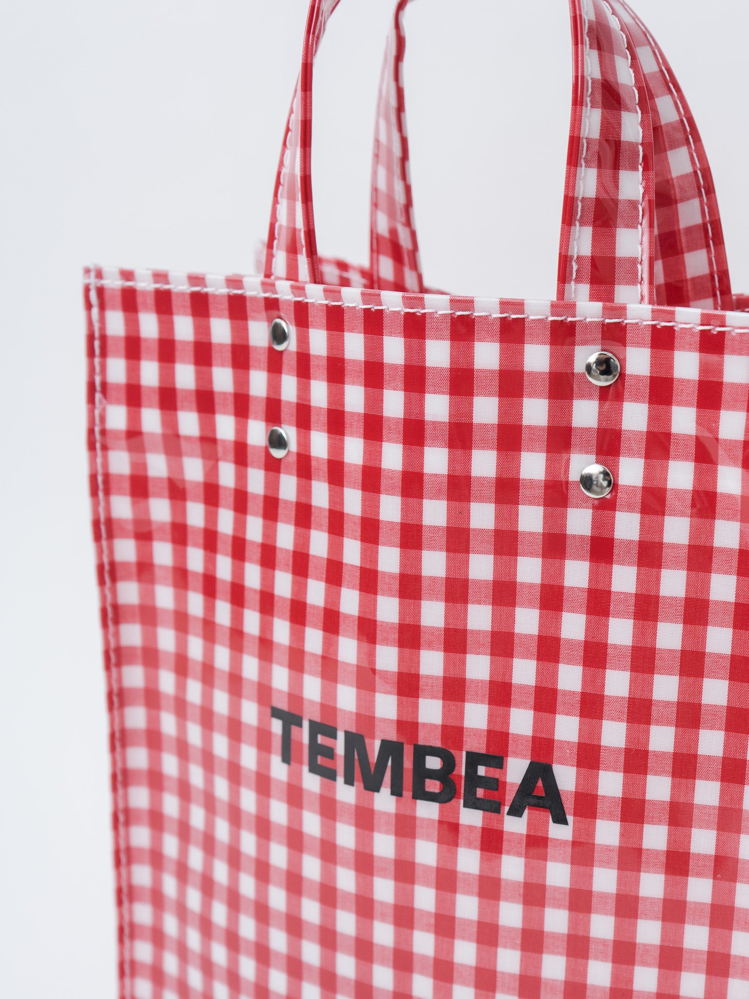 Namu Shop - Tembea Paper Tote Small - Gingham Red