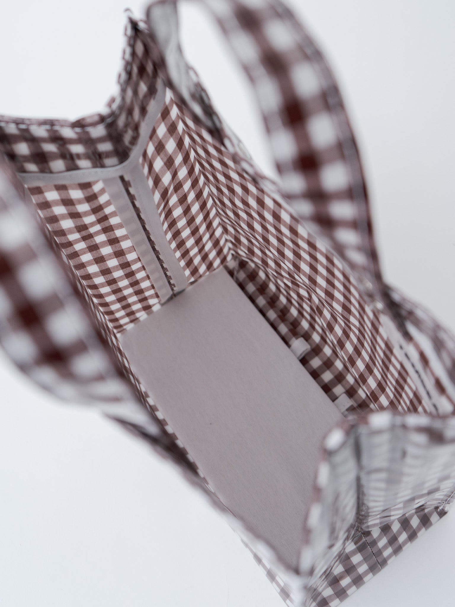 Paper Tote Small - Gingham Brown