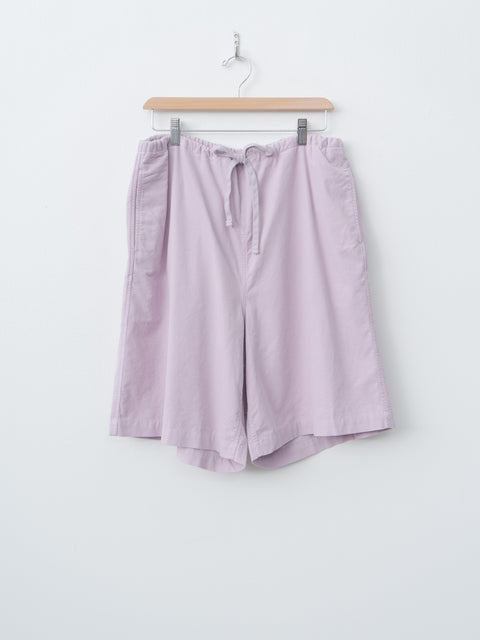 Namu Shop - ts(s) Garment Dye Summer Cotton Corduroy Drawstring Wide Shorts - Lavender