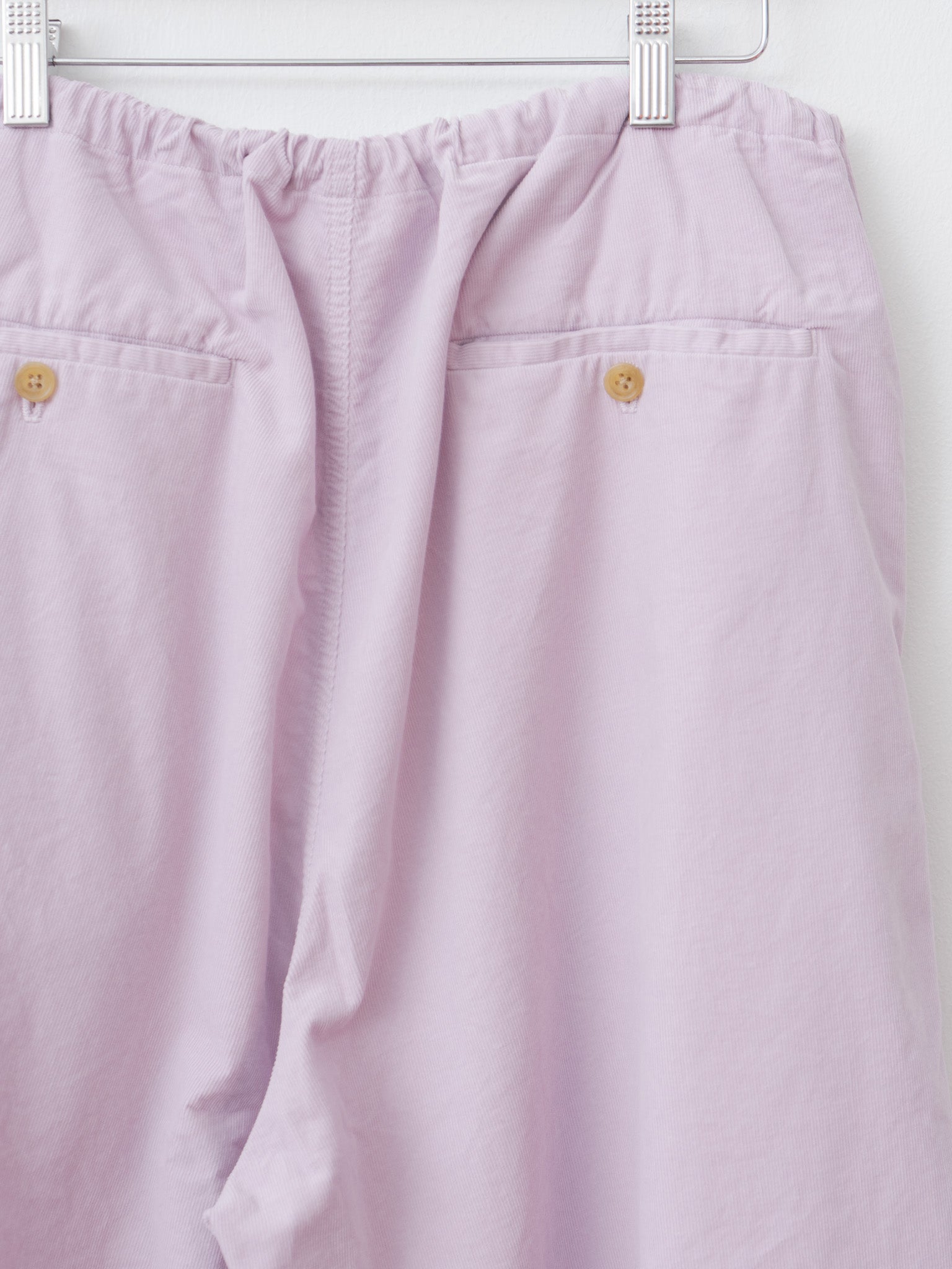Namu Shop - ts(s) Garment Dye Summer Cotton Corduroy Drawstring Wide Shorts - Lavender