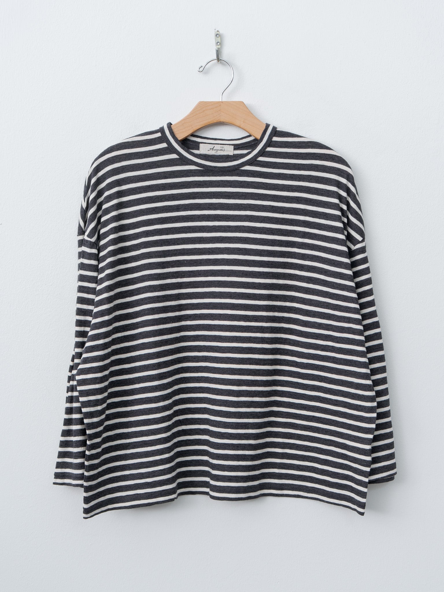 Stripe Pullover Tee - Charcoal/White